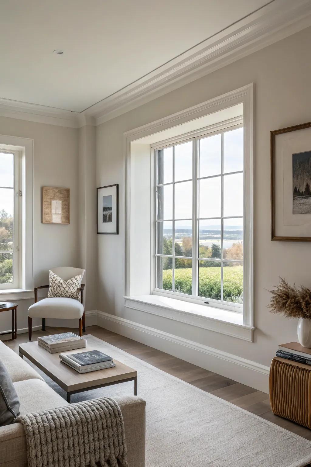Minimalist trim creates an atmosphere of peace and simplicity.