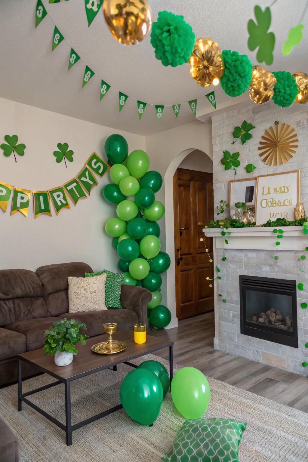 Transform your space into a green wonderland with festive balloons and shamrock-themed decorations.