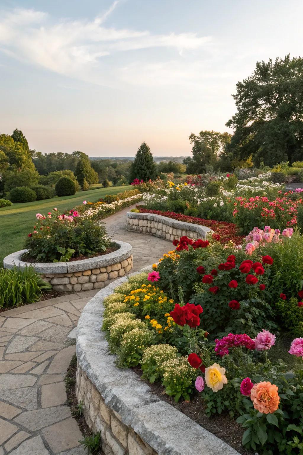 Accentuate your garden beds with refined stone borders.