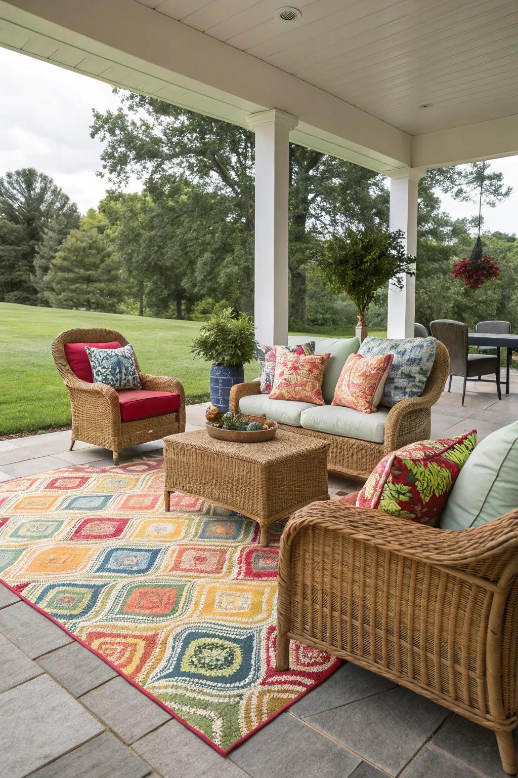 An outdoor area ideal for summer relaxation.