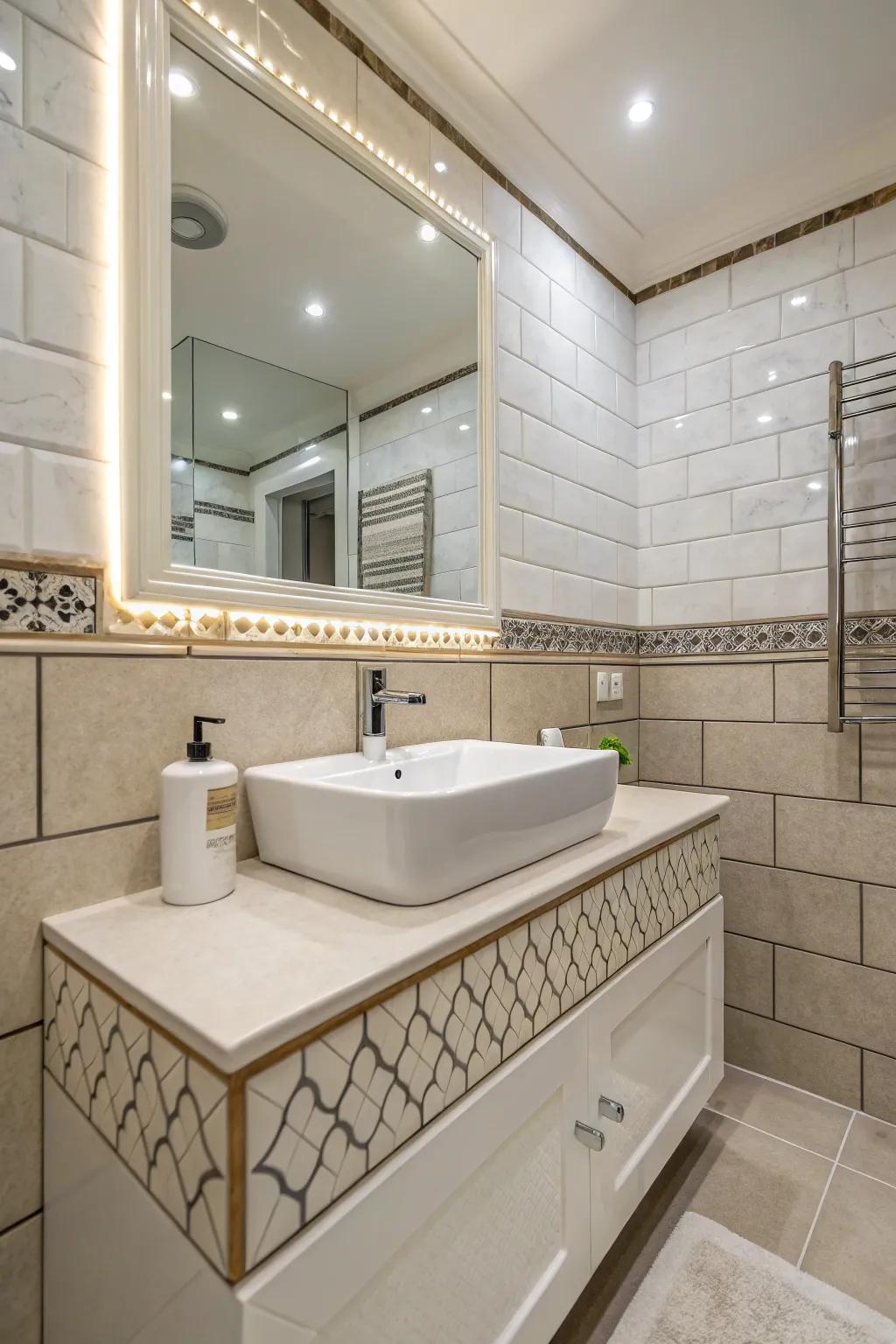 Bullnose tiles add a classic touch to any bathroom or kitchen space.