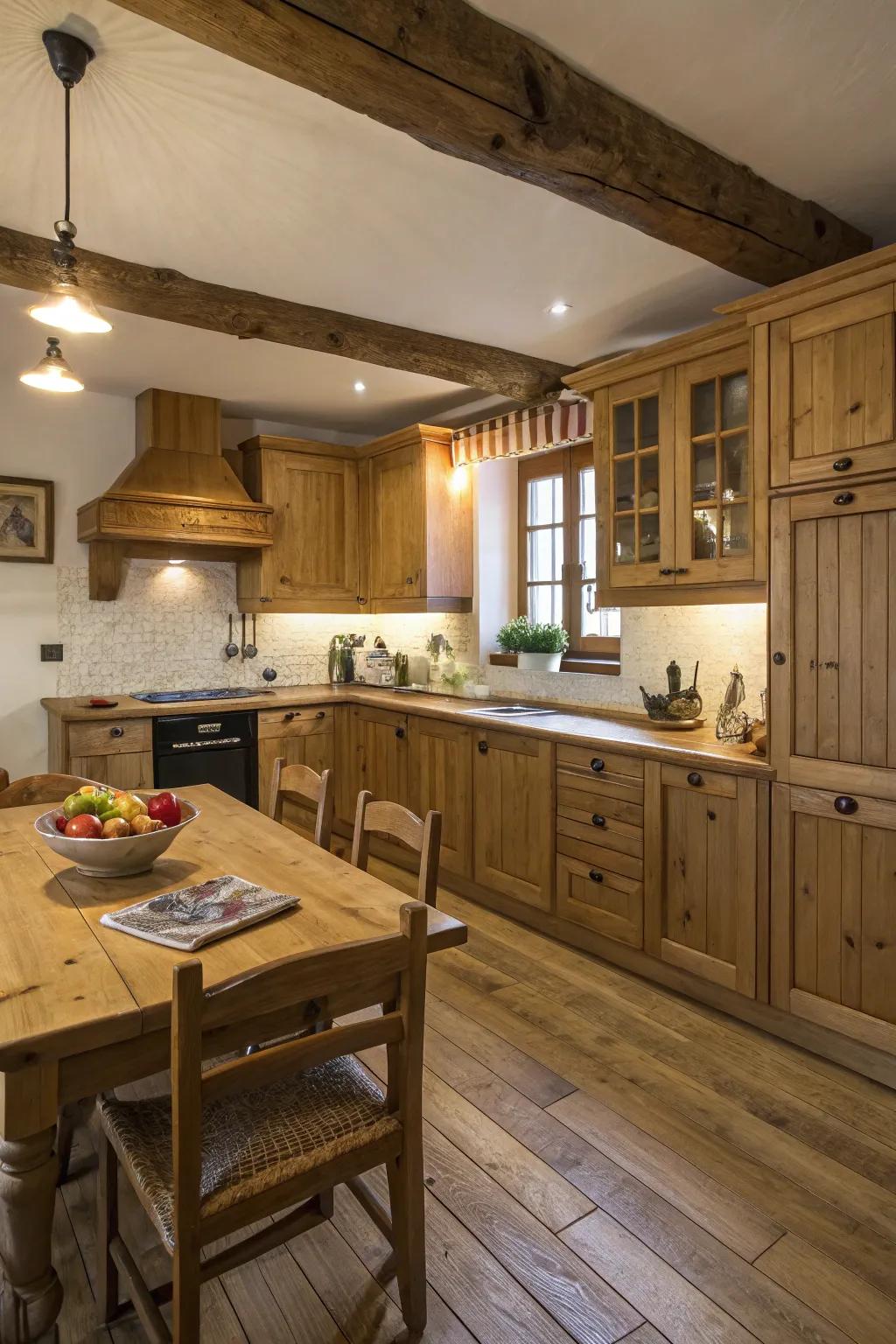 Natural timber cabinetry establishes a welcoming vibe in this traditional kitchen.