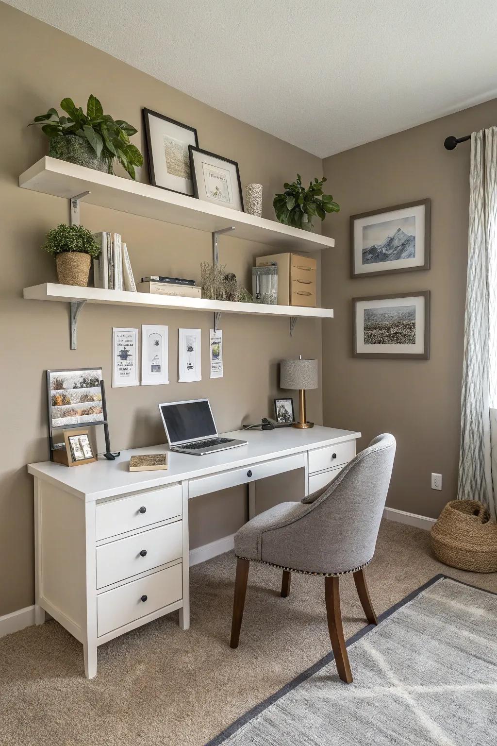 Neutral shades establish a tranquil and adaptable base.