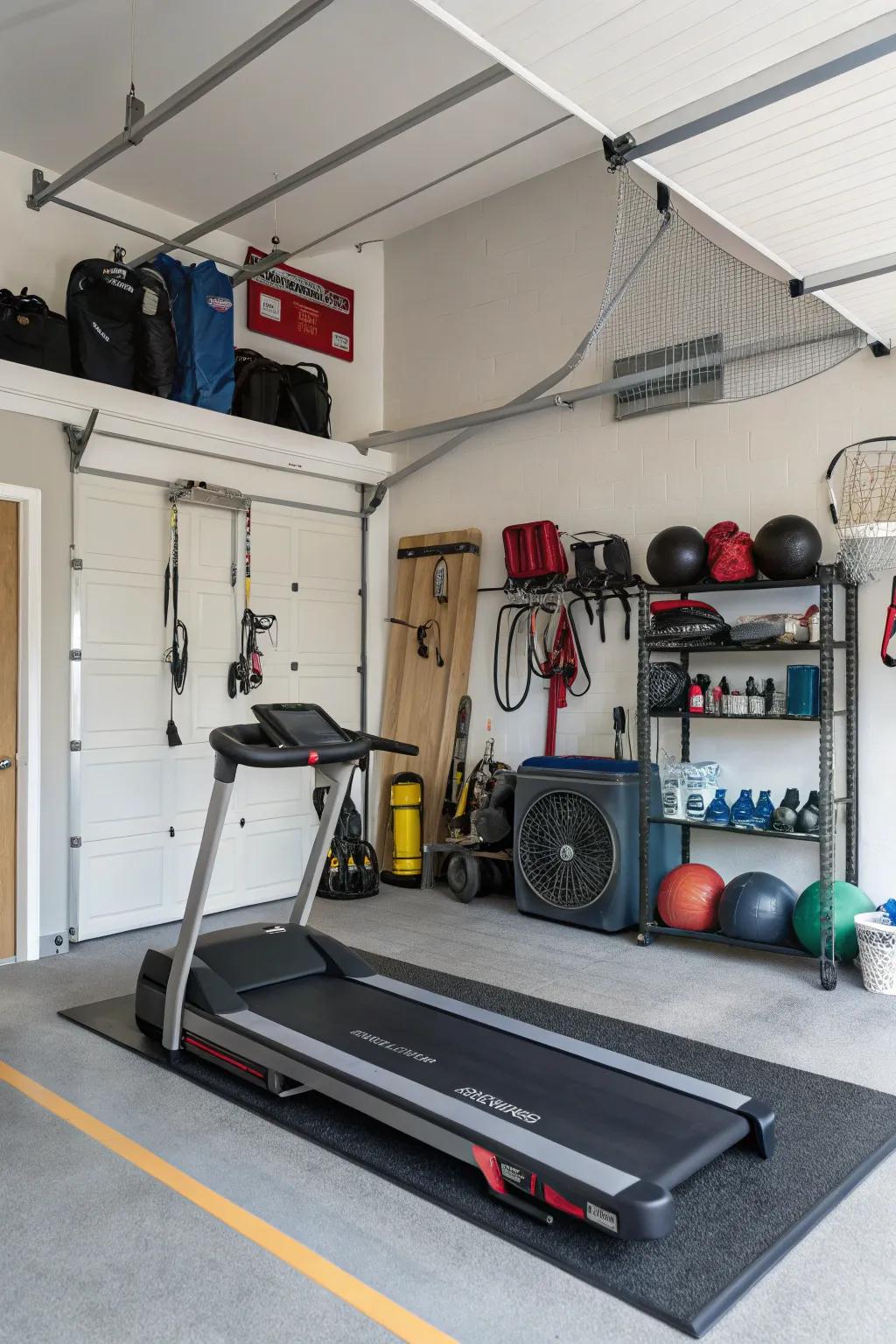 Make the most of your garage space with thoughtful equipment positioning.