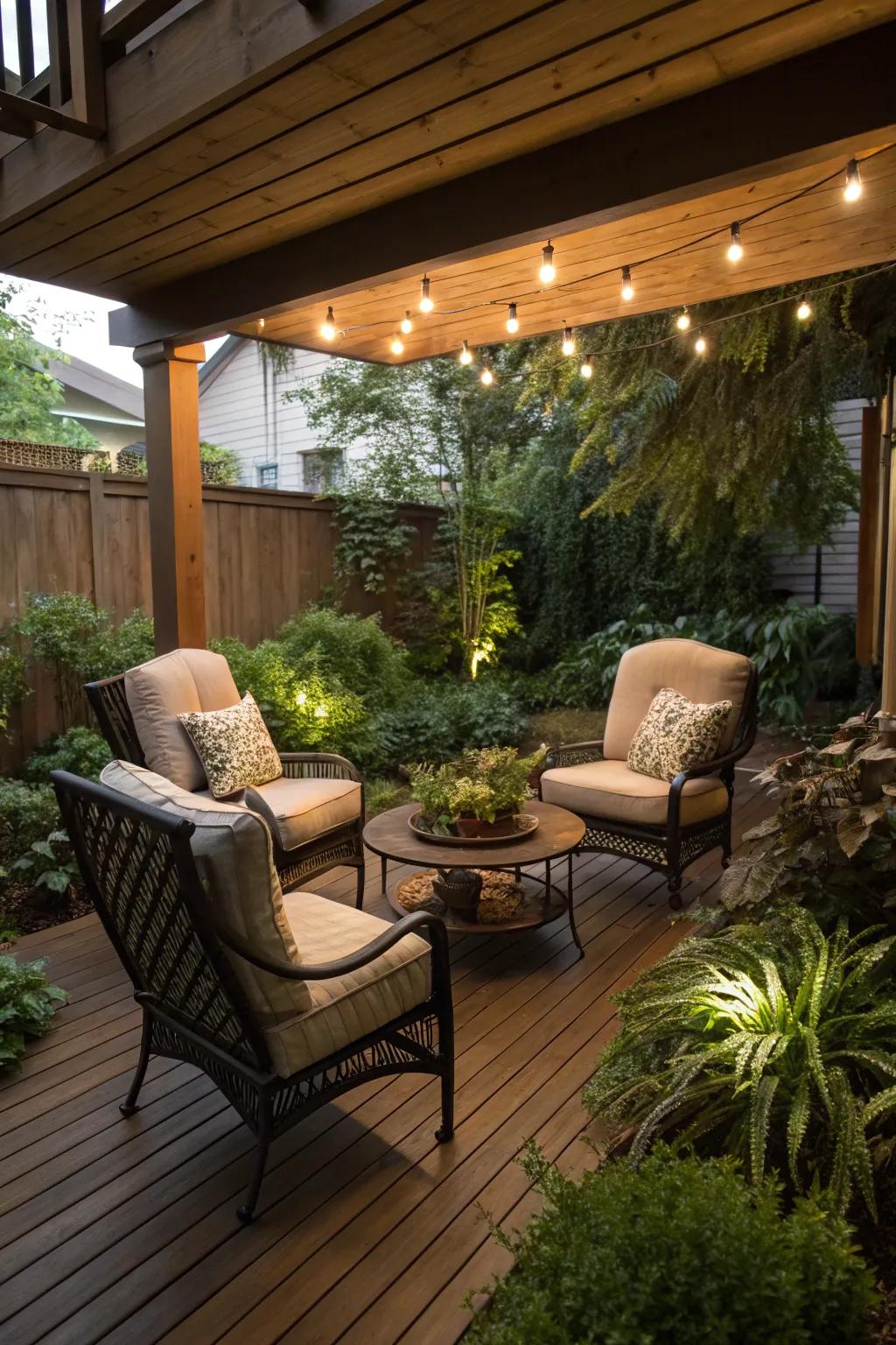 Create a cozy corner to relax and unwind under your deck.