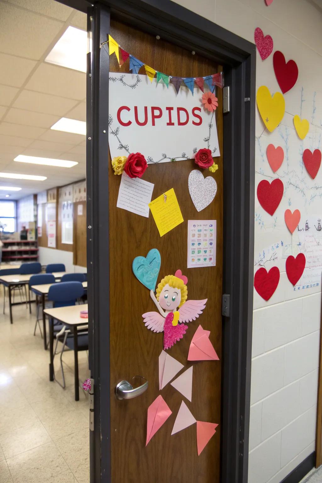Cupid's Corner, a door brimming with affection and Cupid figures.