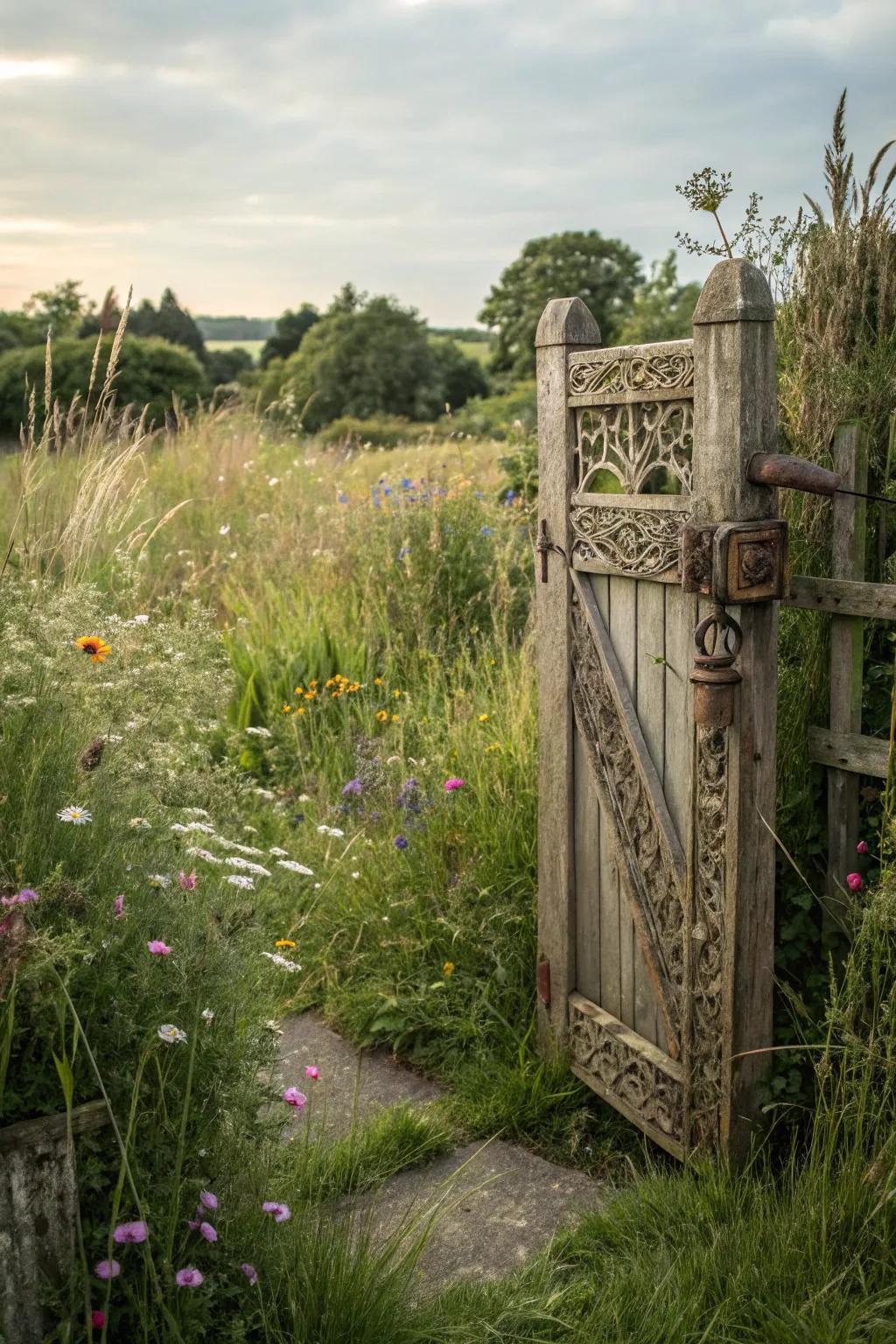 A country-style timber gate introducing classic appeal to any garden.