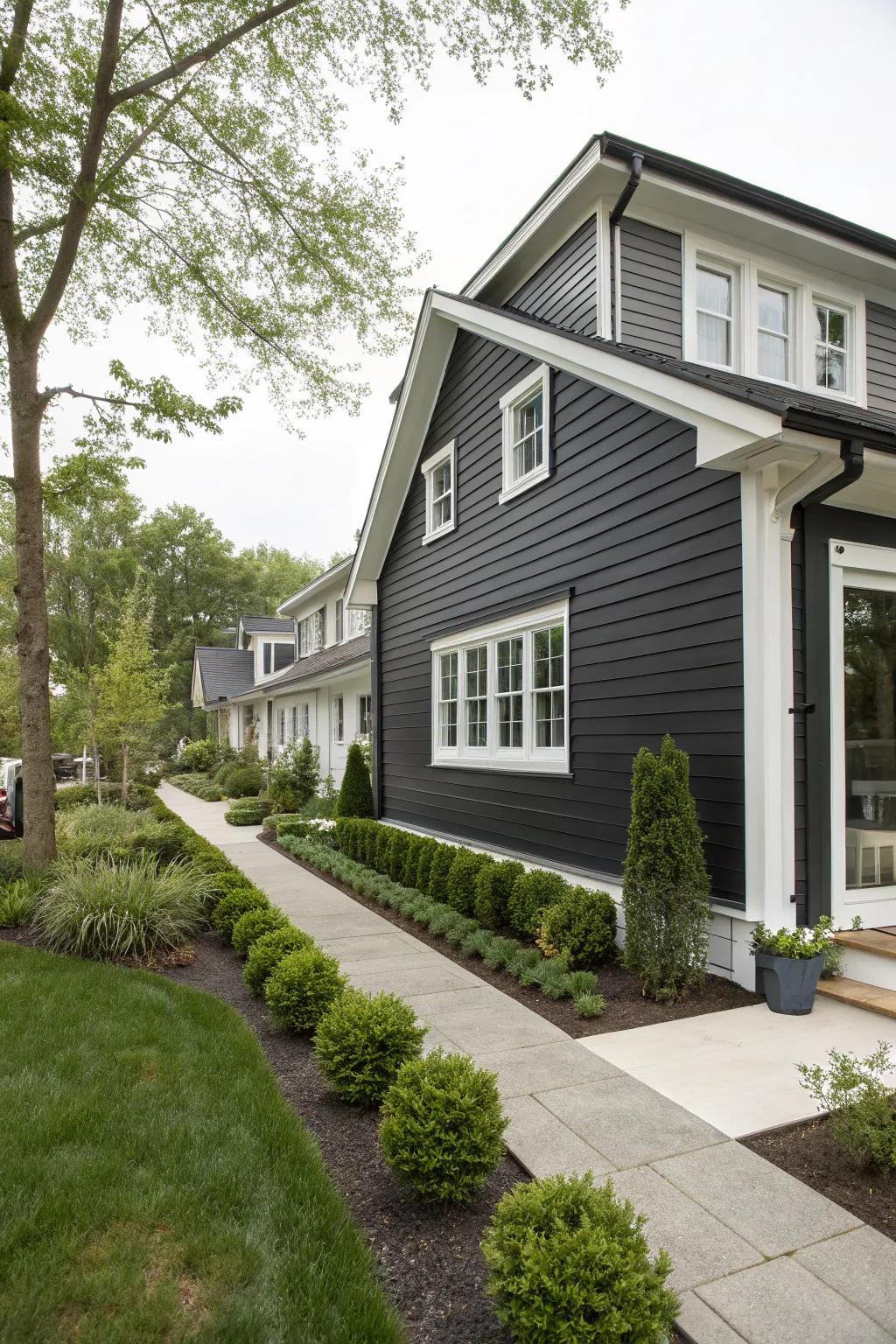 Dark vinyl cladding can give your home a striking and up-to-date appearance.