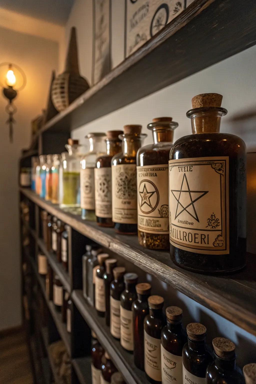 A selection of elixir vessels brings enigma to the sanctuary.