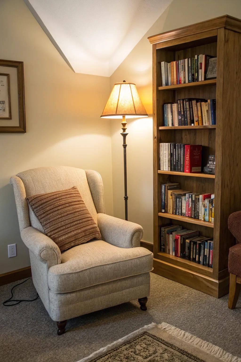 A stylish reading spot is great for relaxing with a good book.