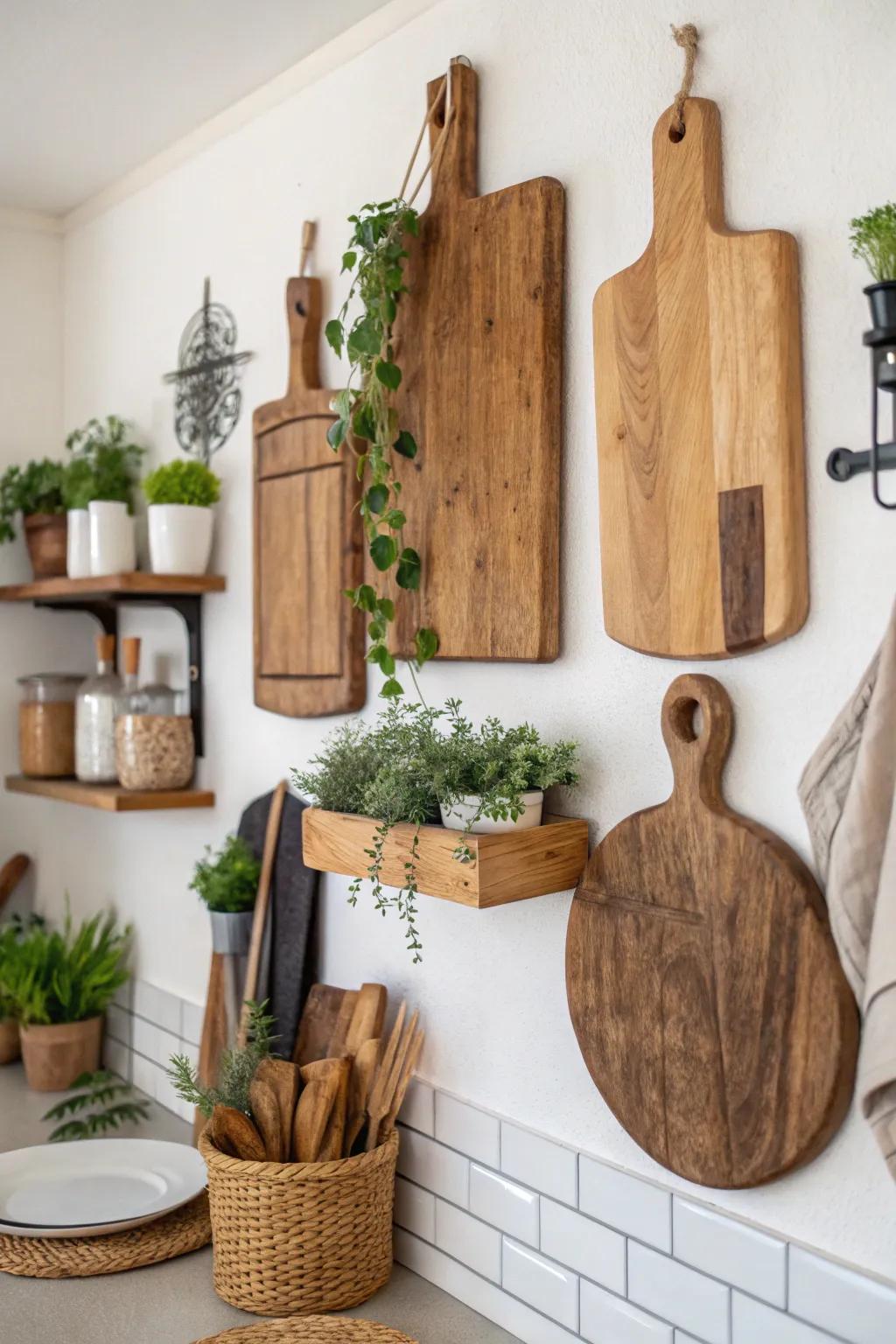 Design an impressive wall feature with wooden boards.