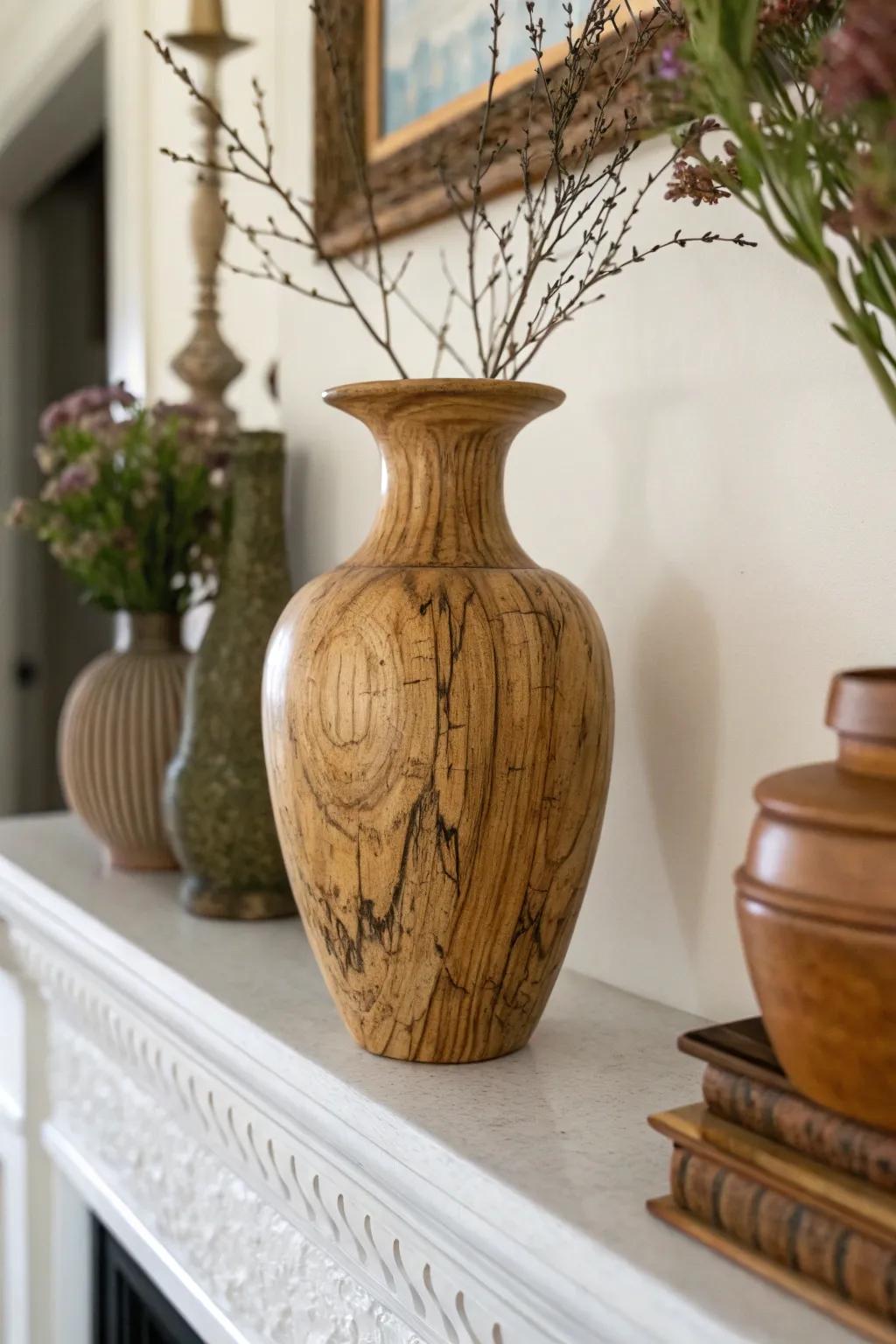 Allow the wood's inherent grain to take center stage in your decor.