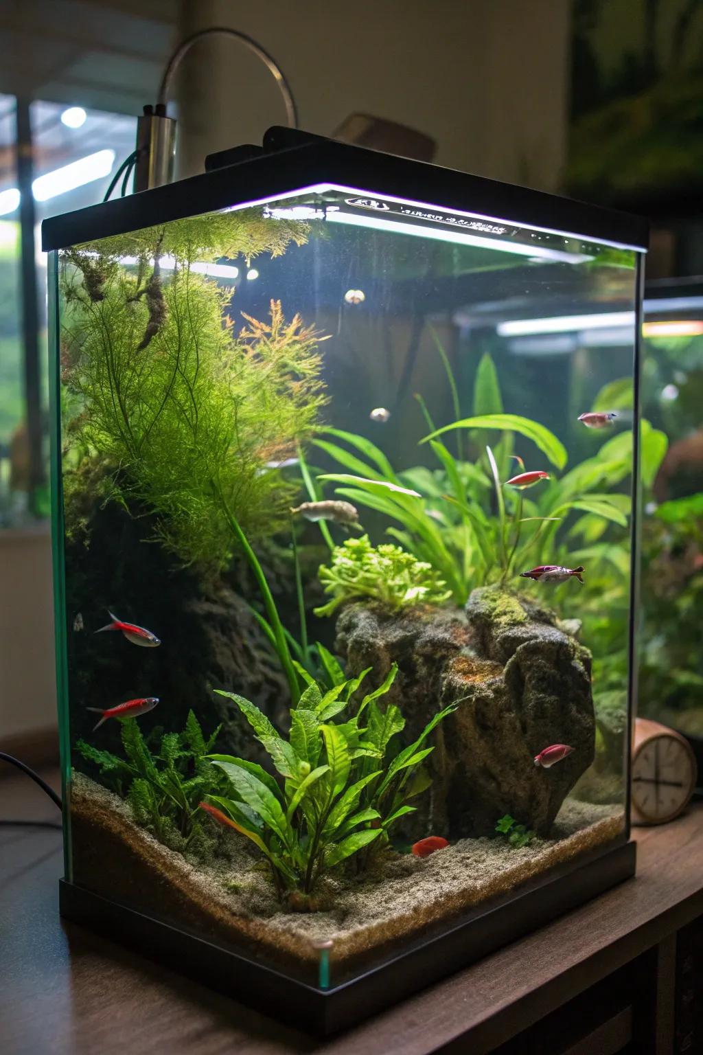 Dive into a micro jungle adventure in your aquarium.