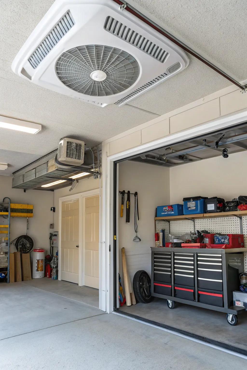 Your garage is kept comfortable and secure with adequate ventilation.