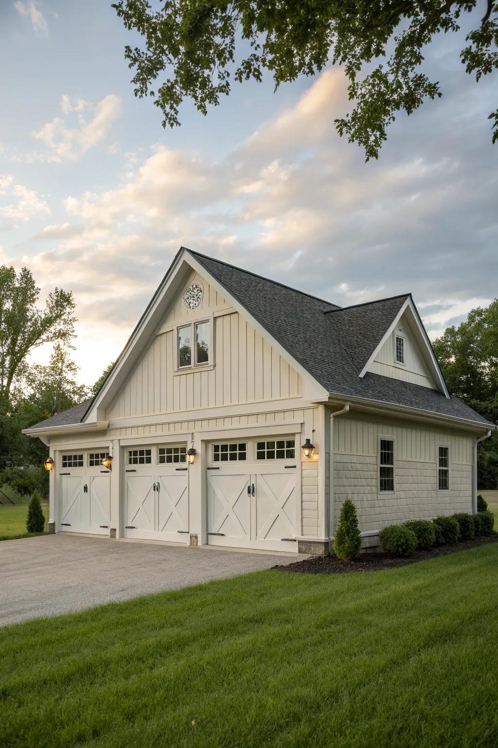 Elegant and spacious: The traditional gable roof garage.