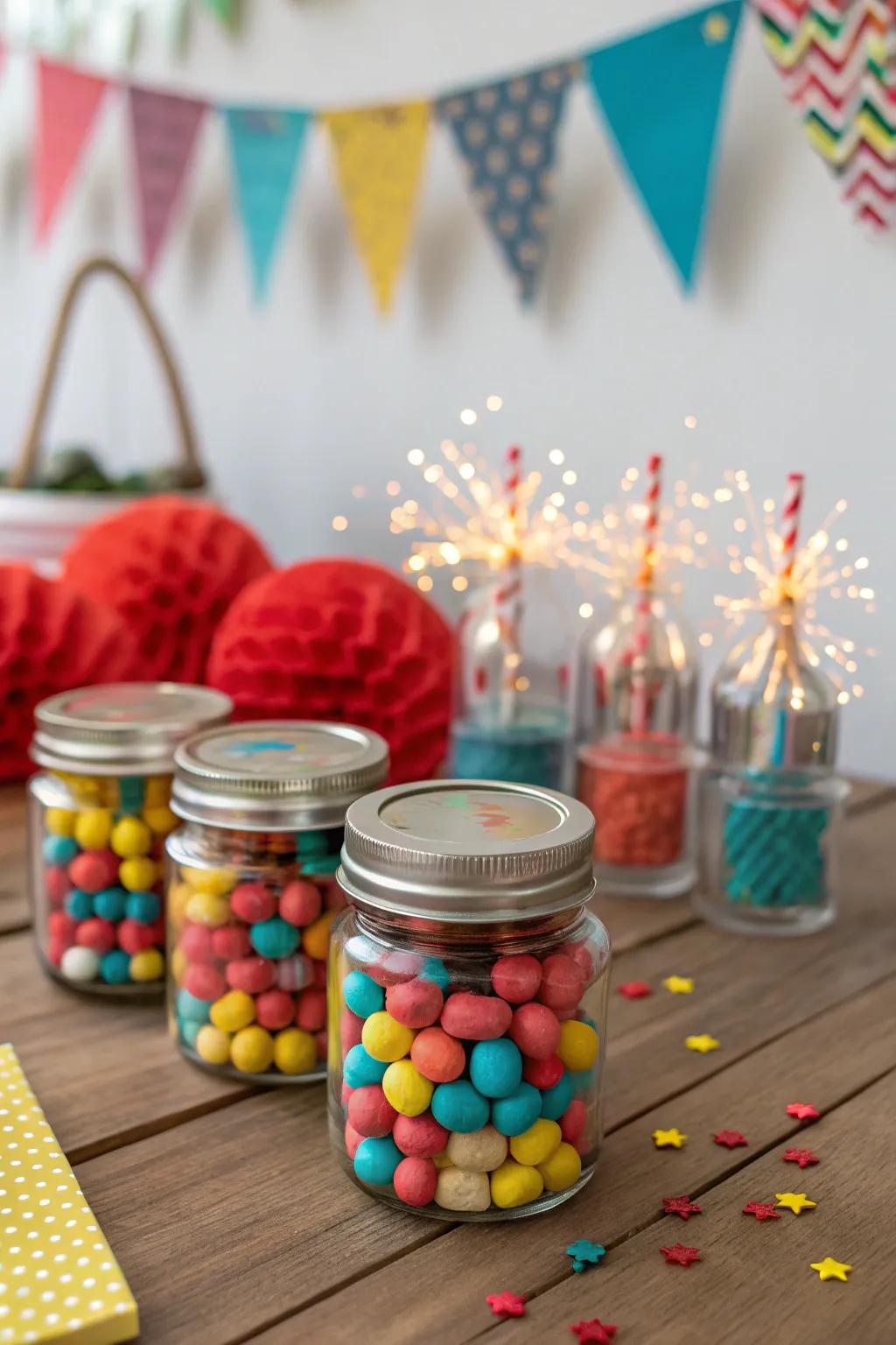 Novelty firework snaps for a nostalgic touch