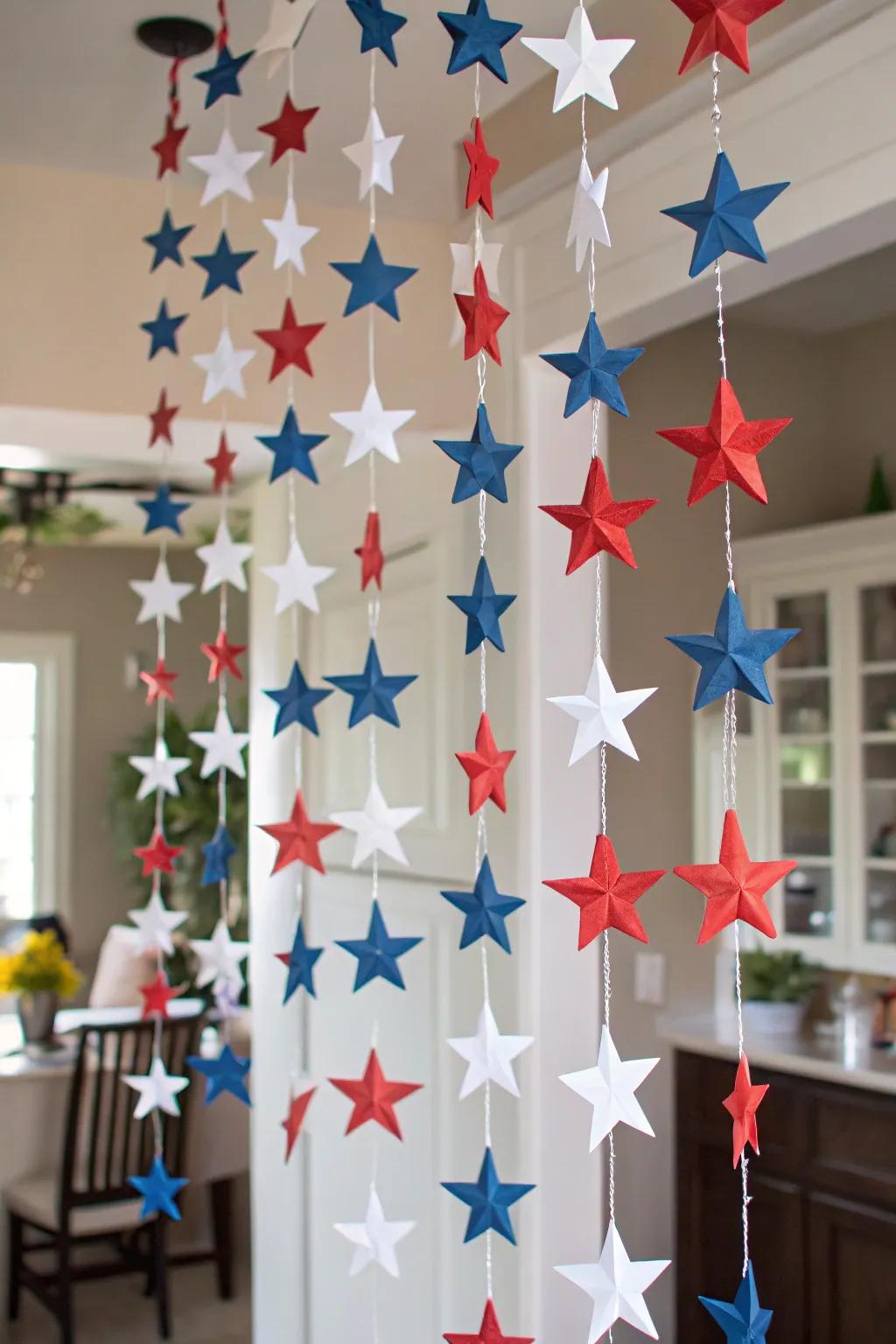 Add a touch of charm using a crafted star garland.