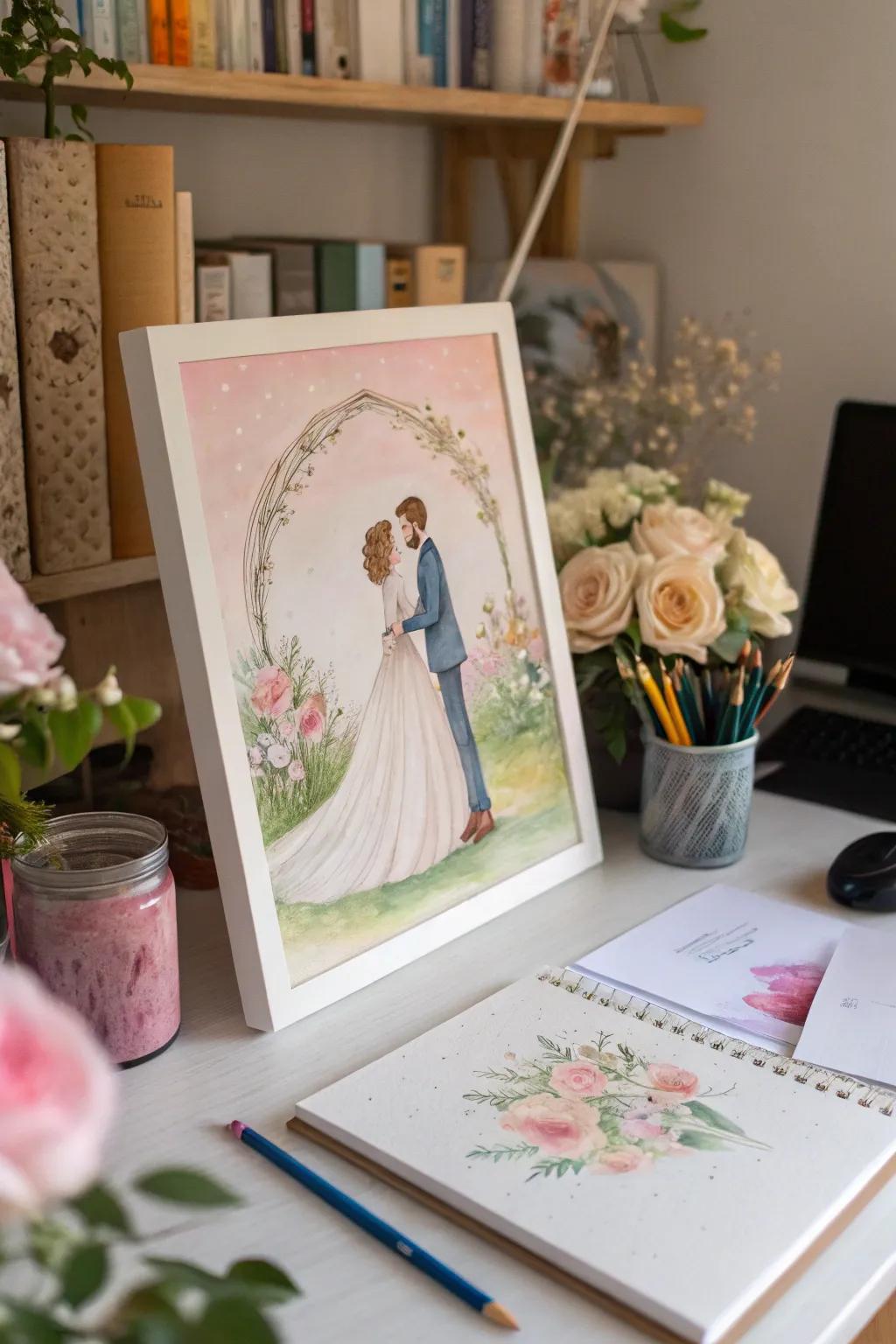 Relive the romance of your wedding day through art.