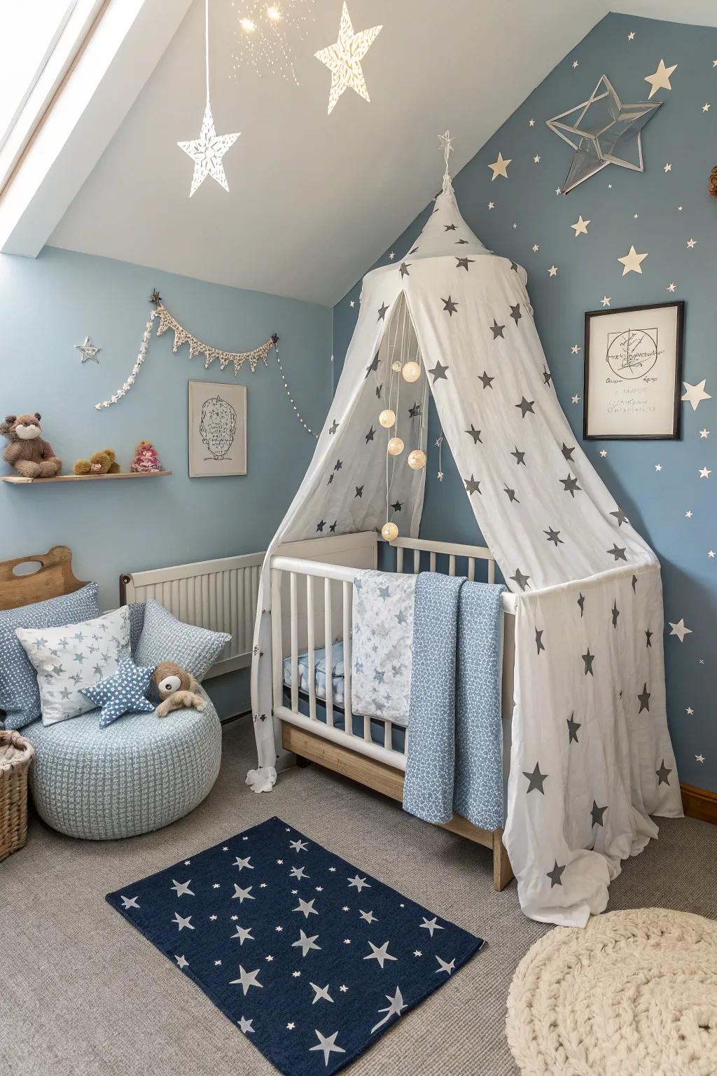 A thematic approach can add appeal and unity to the baby area.
