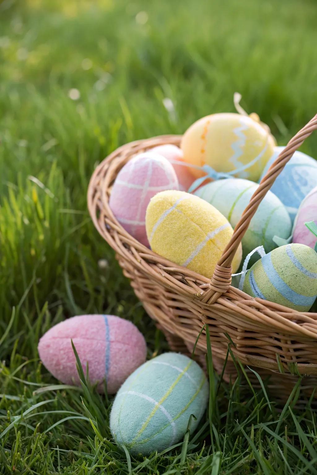 Plush eggs that are a soft and secure Easter surprise.