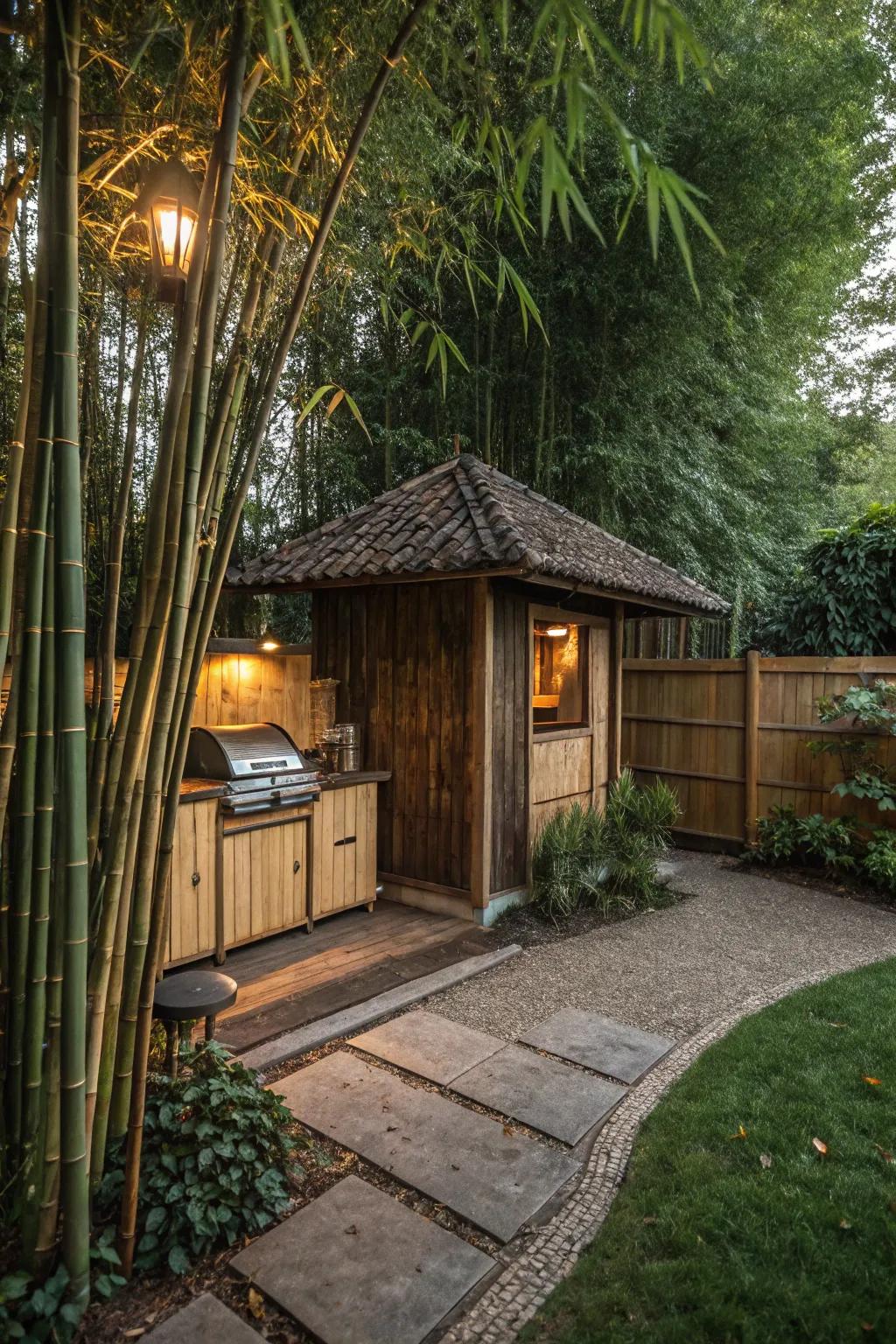 A peaceful retreat: Zen-inspired BBQ gazebo.