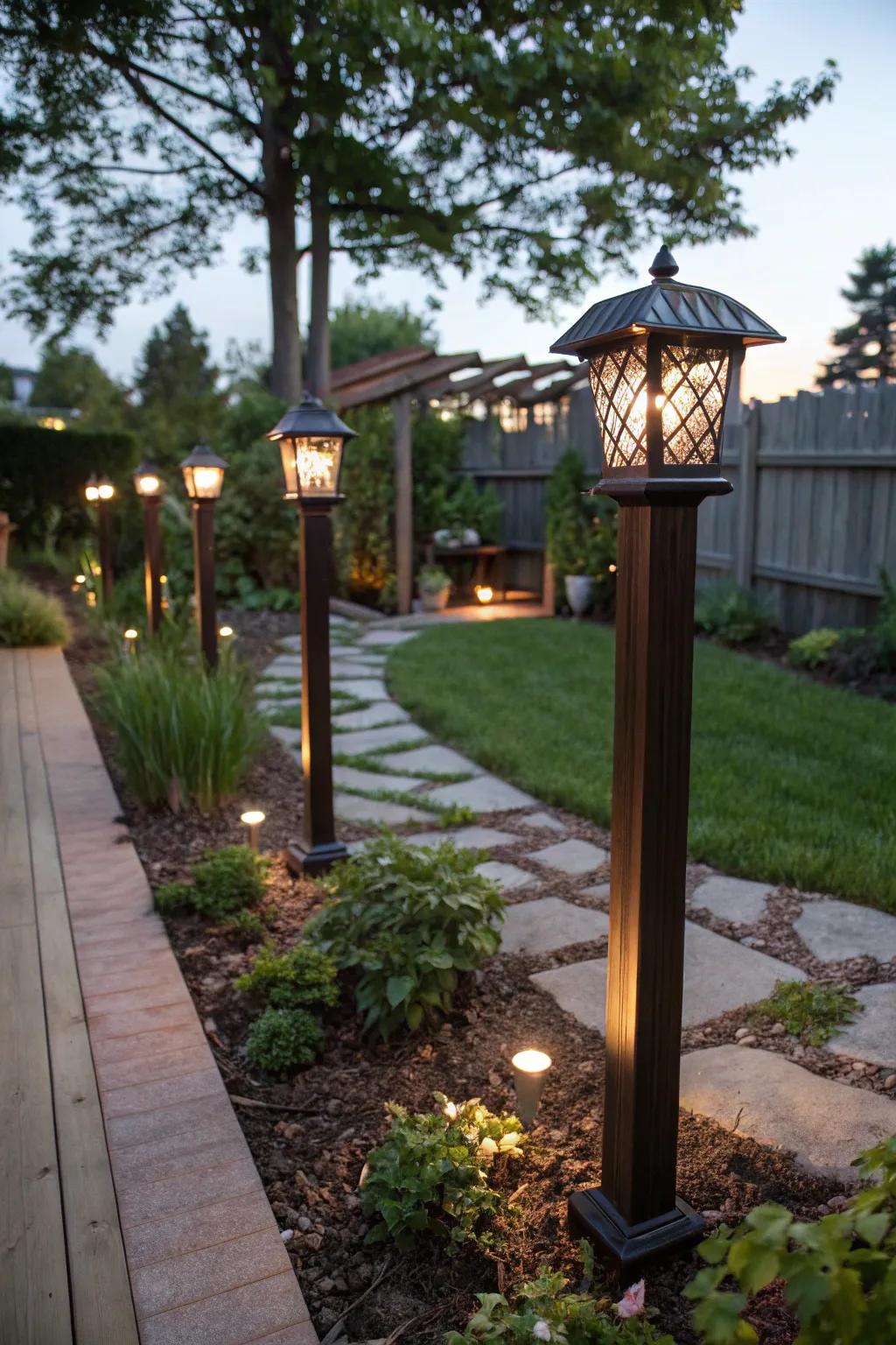 Illuminate sustainably through solar-charged illumination pillars.