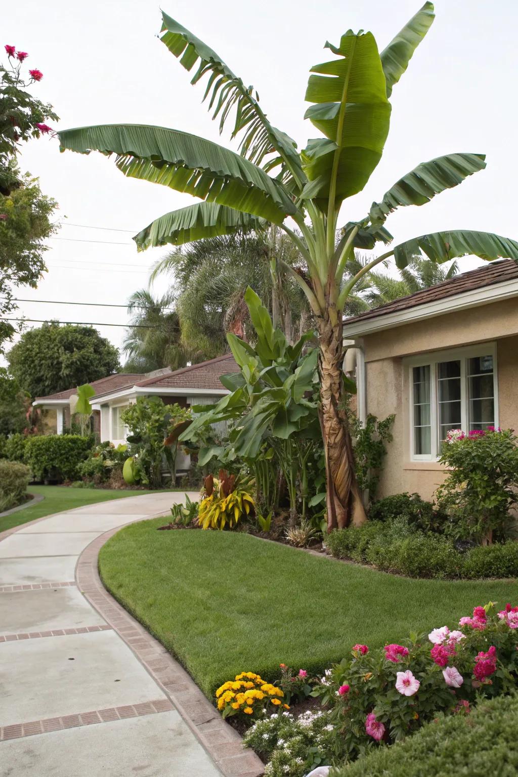 Improve curb appeal with a banana tree in your front yard.