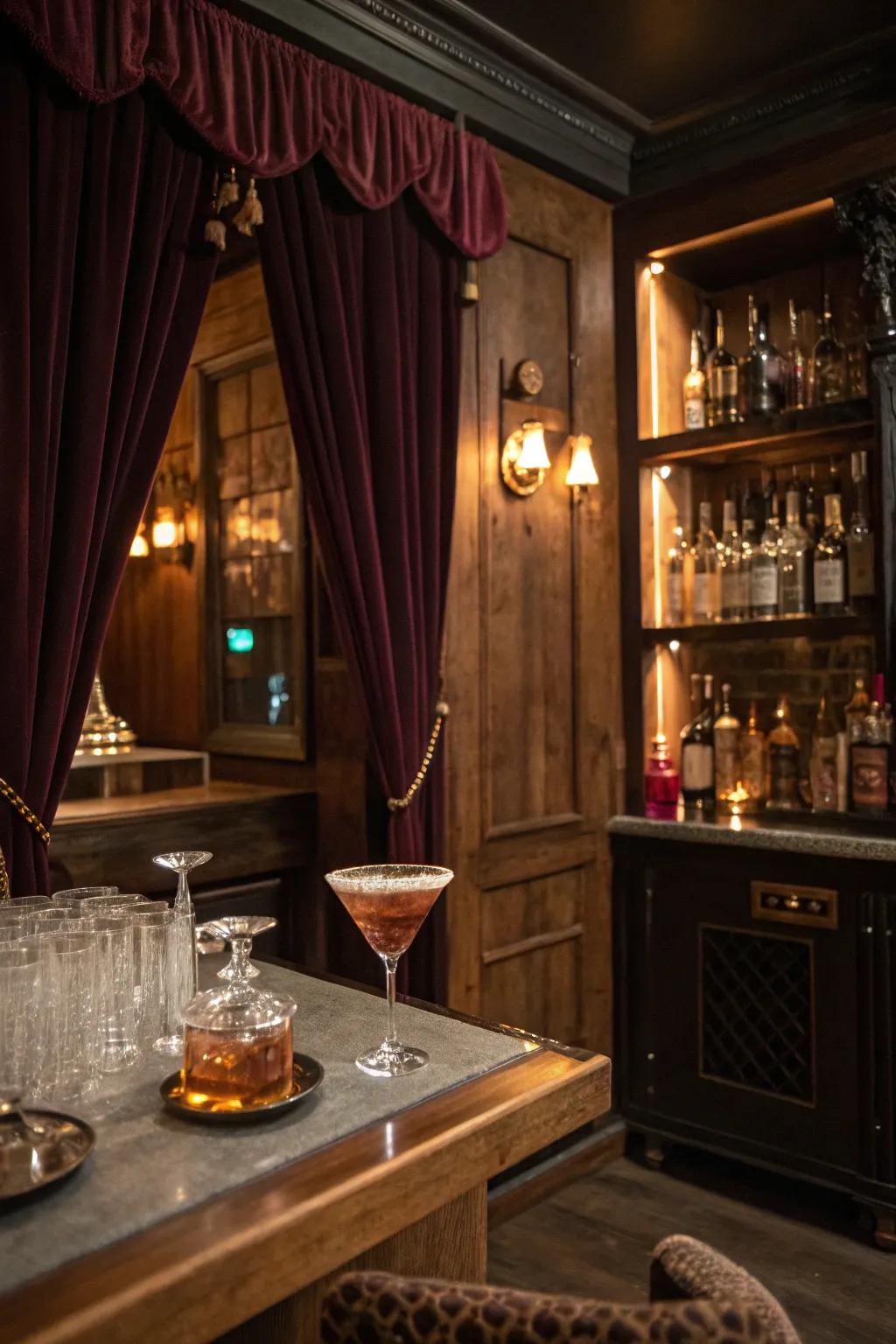 Underground secret adds mystery through hidden entrances and vintage style.