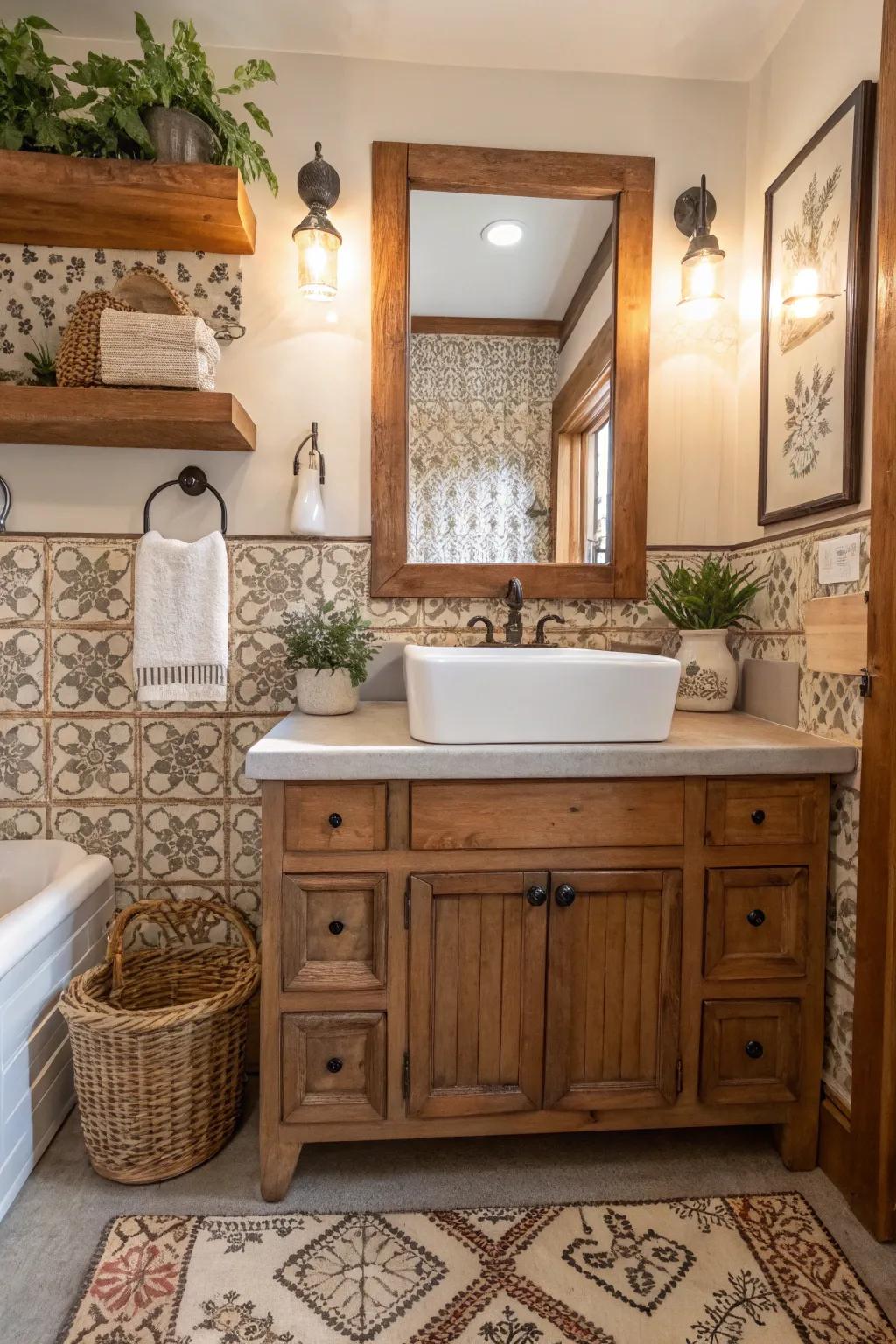 Rustic charm with a country-style sink design.