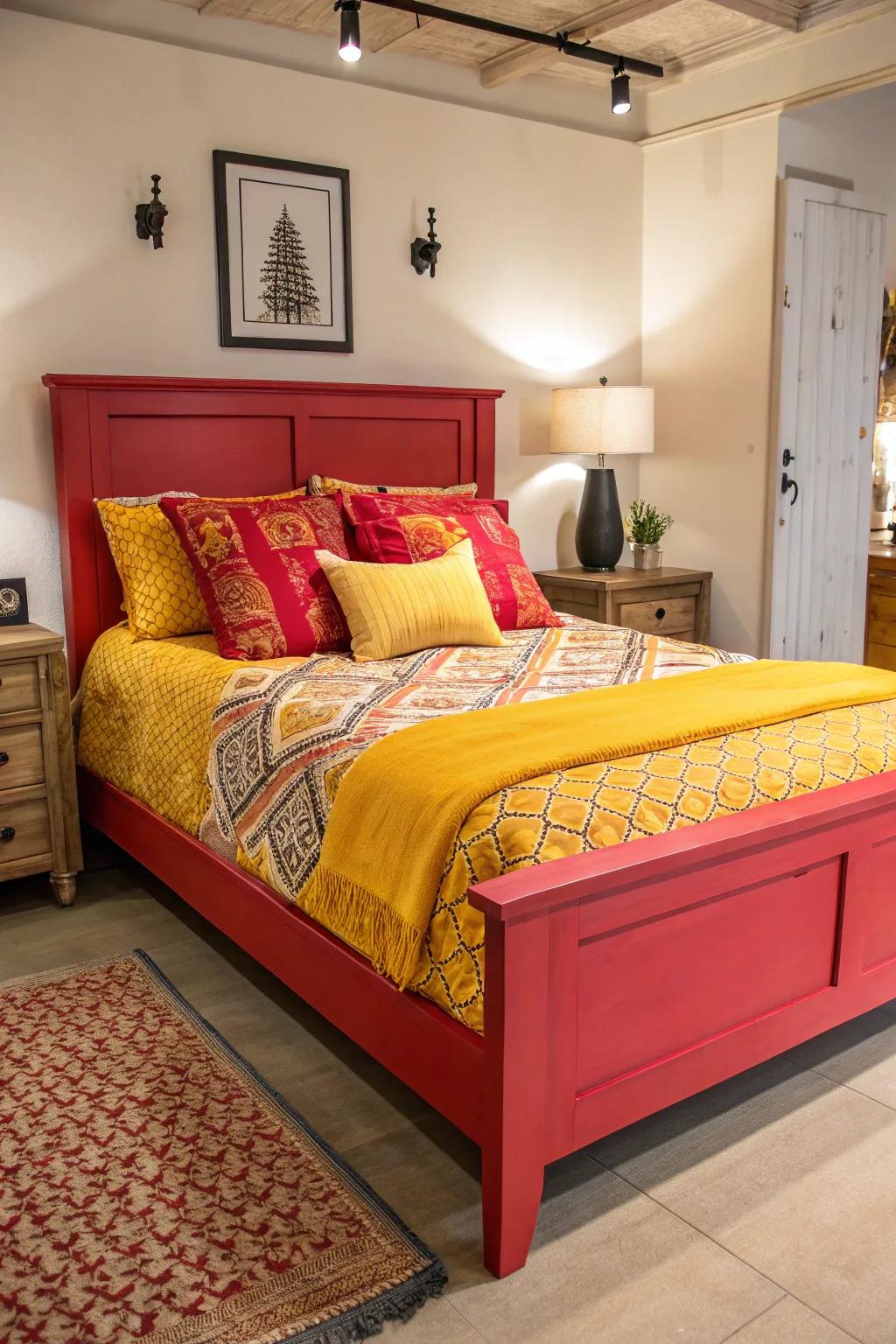Bold hues give bedroom décor a boost of energy and vibrancy.