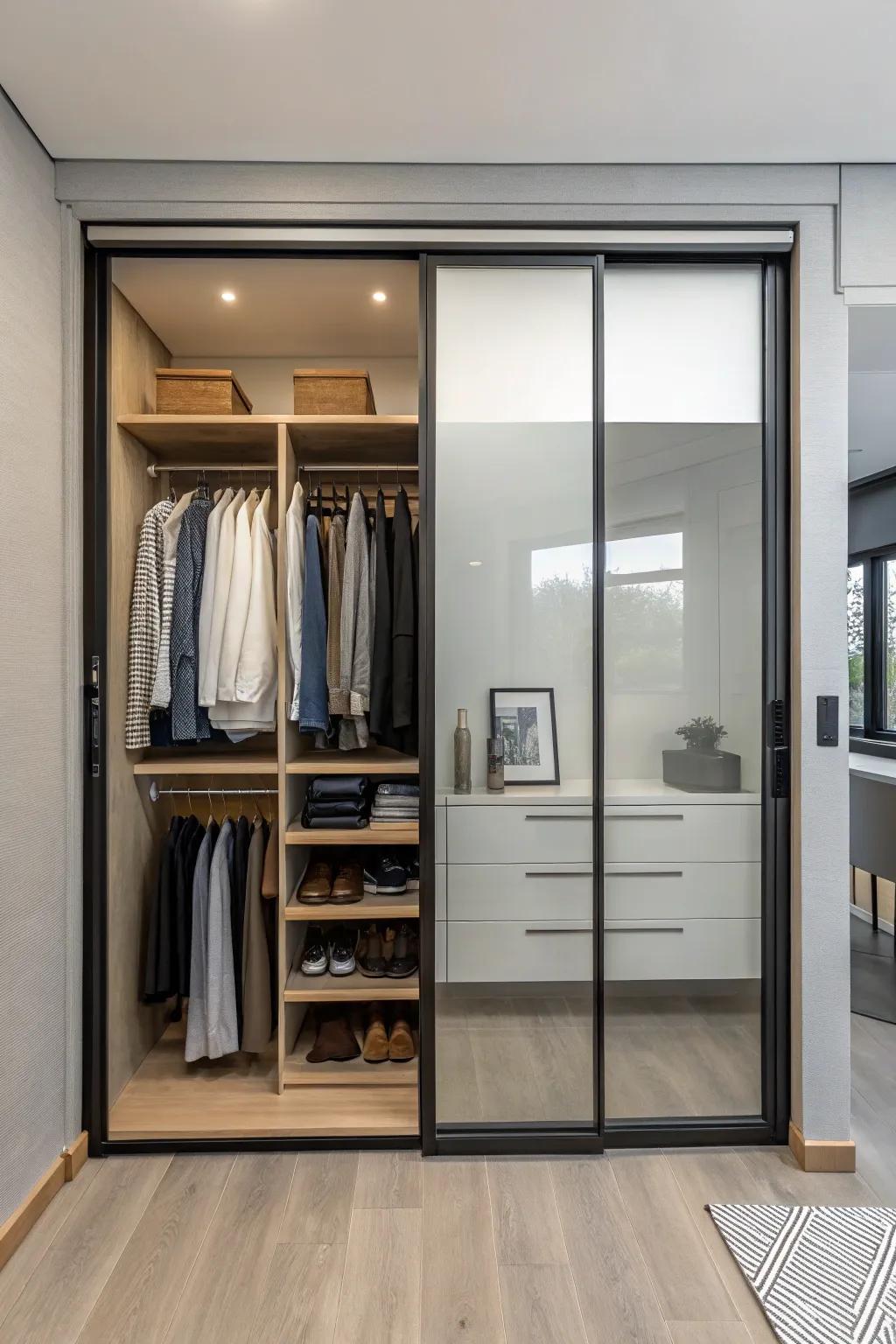 Sliding doors offer a modern and efficient solution for saving space.