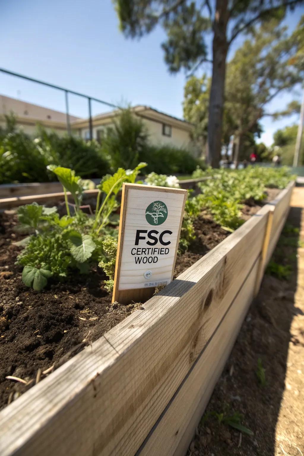 FSC certified lumber supports sustainable forestry practices.