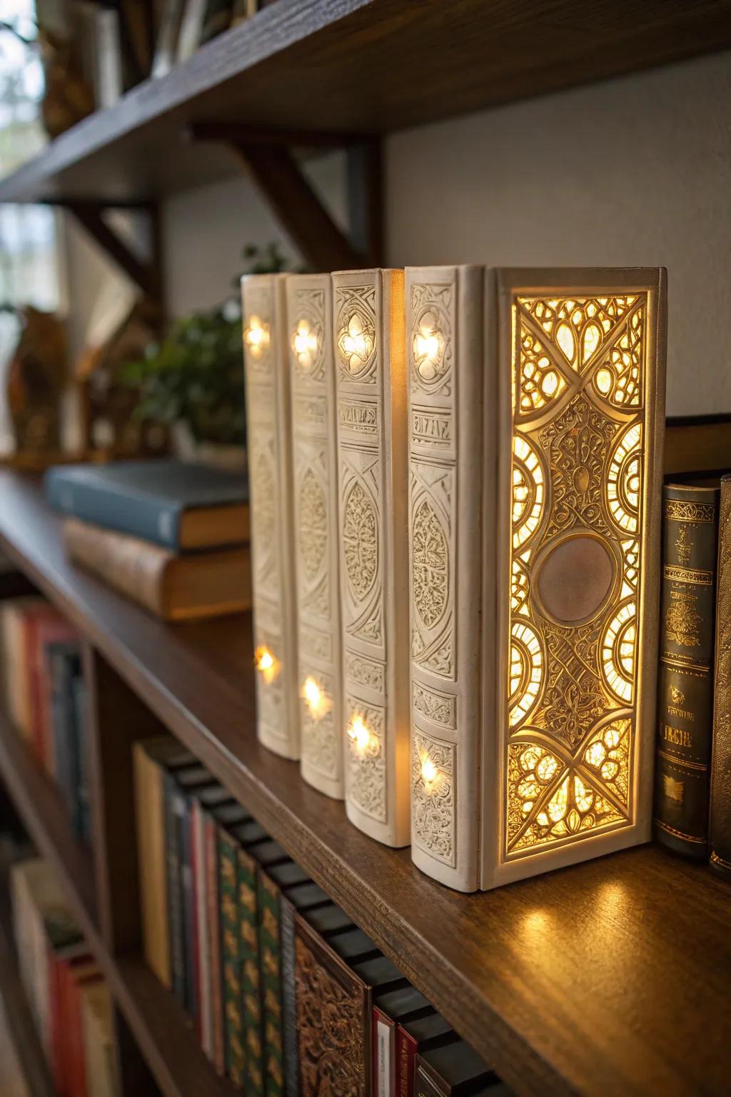 Captivating book beacons introduce a creative update to decorating.