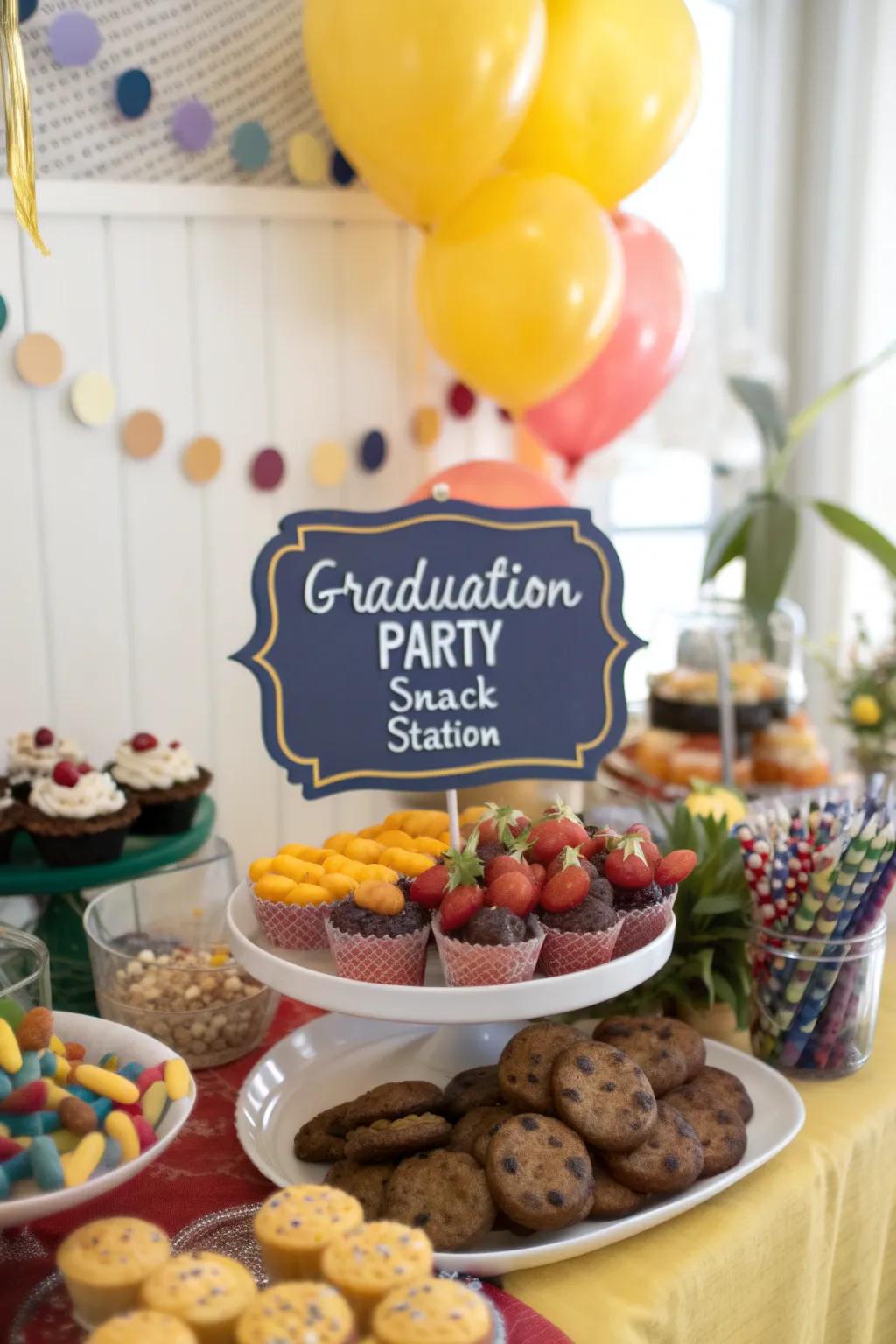 Enchant guests with a customized snack corner.