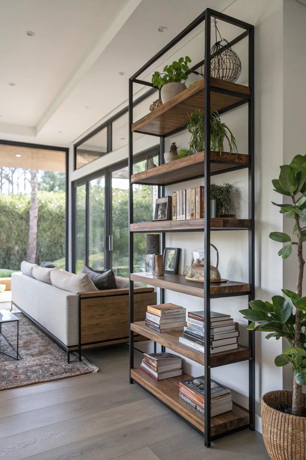 Blending substances like metal and timber adds a distinctive element.