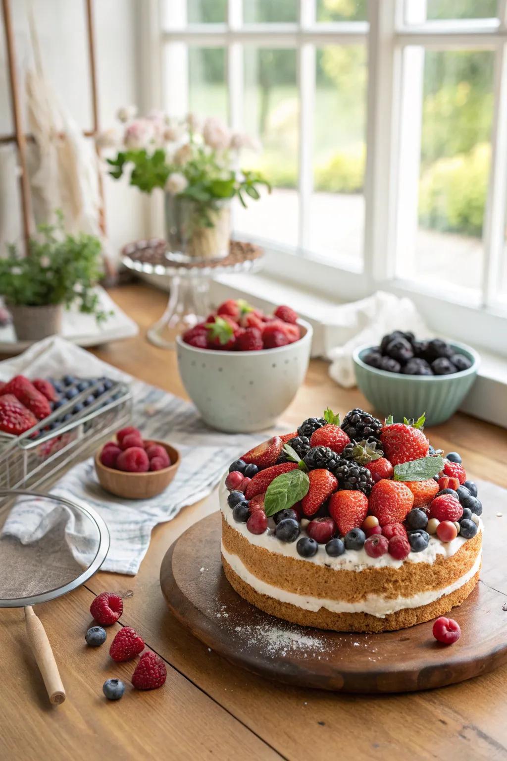 A berry festival cake that’s bursting with color and flavor.