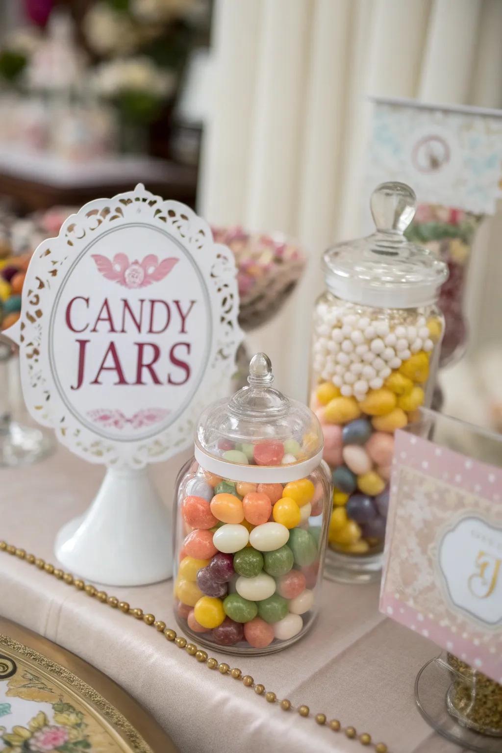 Personalized labels injecting a distinctive accent to sweets displays.