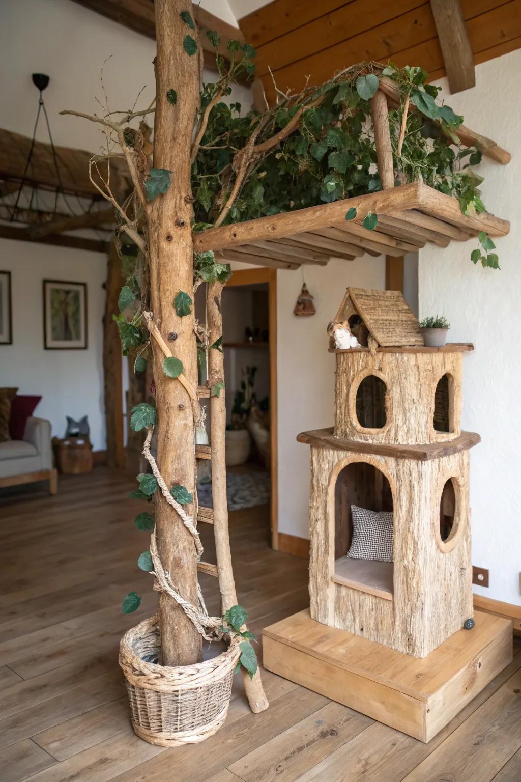 Outdoor-inspired designs bring a touch of nature indoors for your cats.