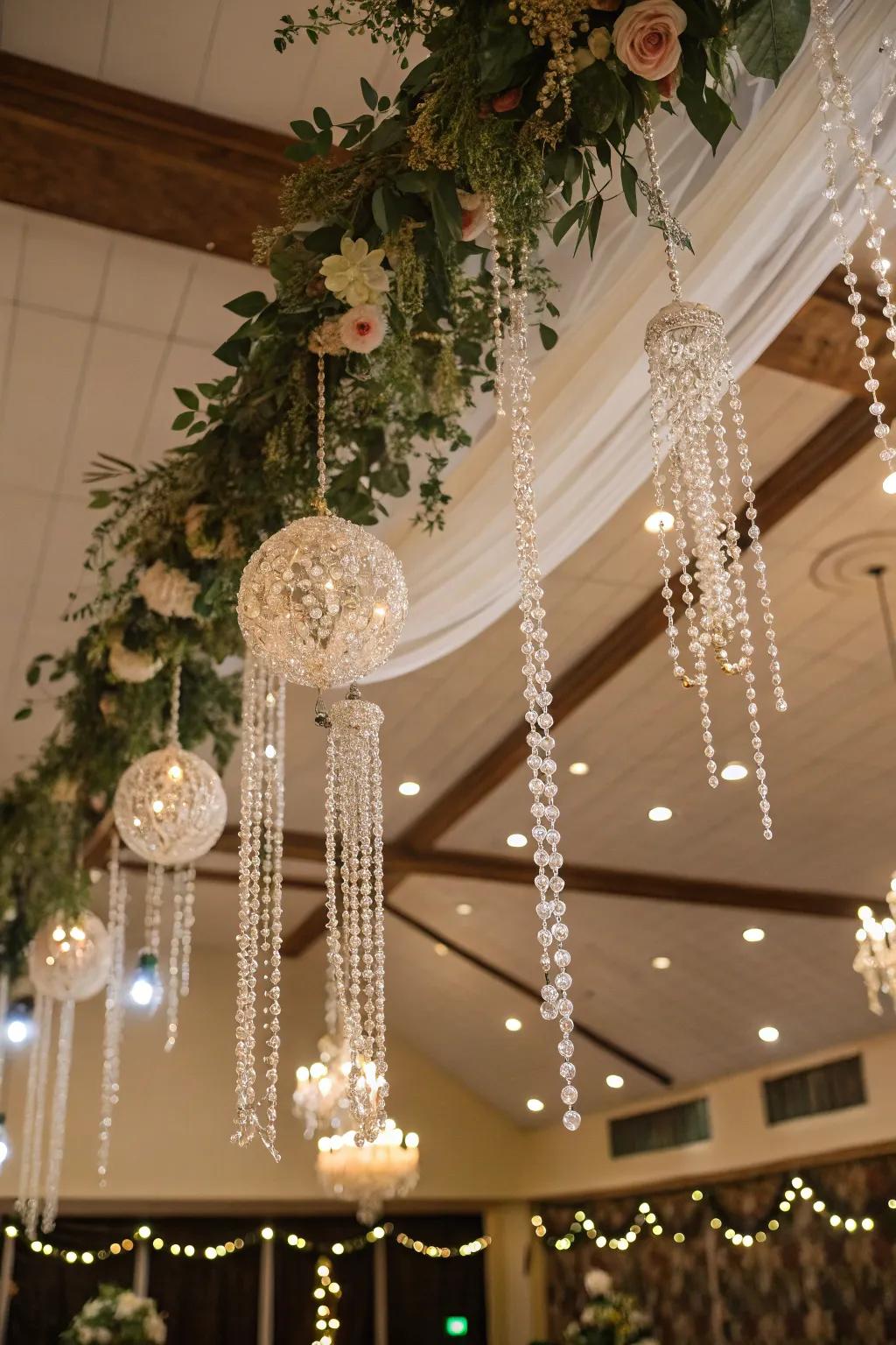 Vintage beads introduce old-world charm.