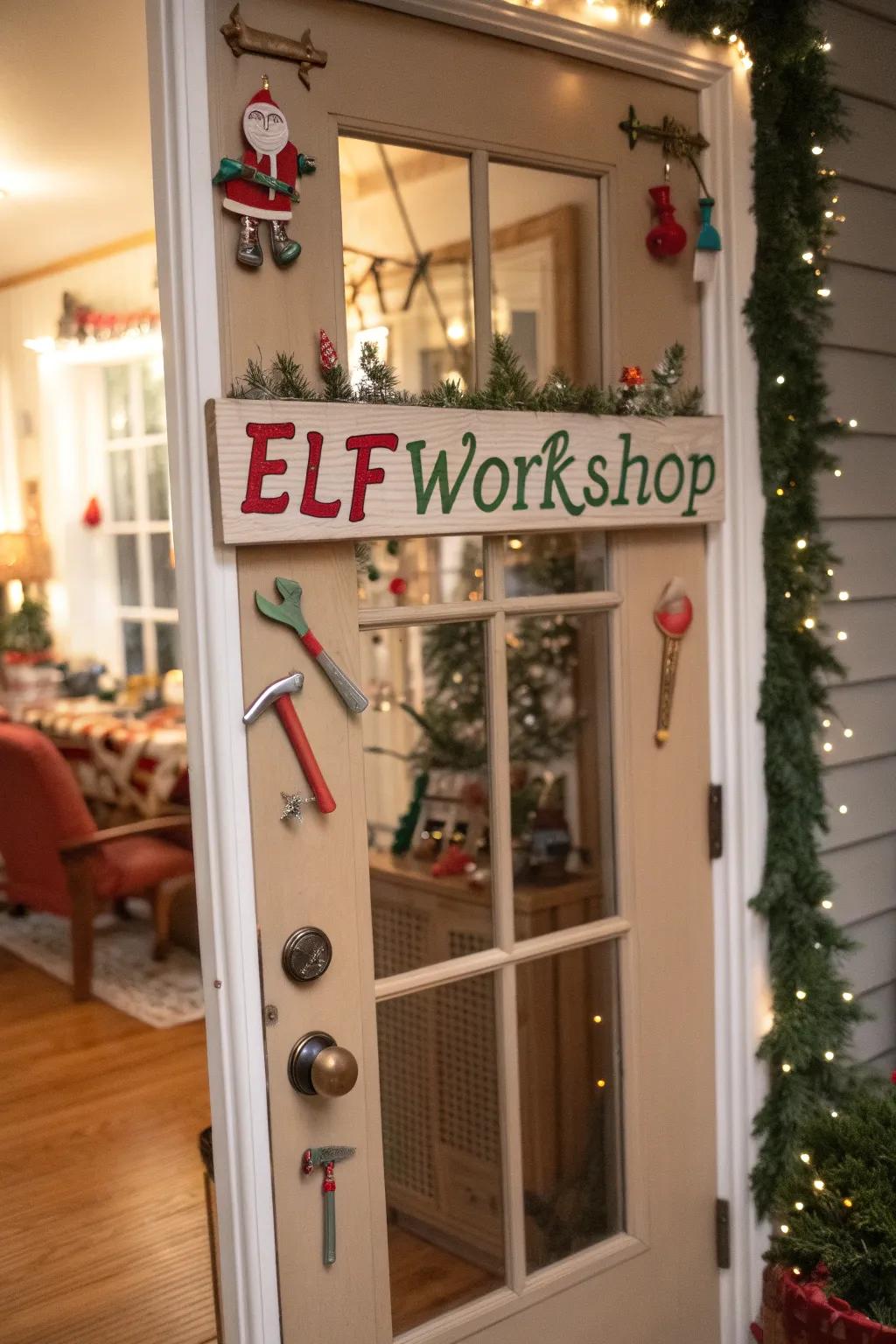 Enter the realm of industrious pixies with this distinctive door.