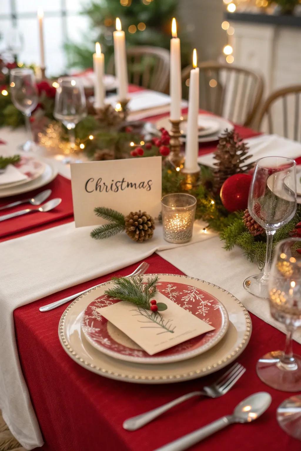 Personalized place settings enhance the sense of occasion for guests.