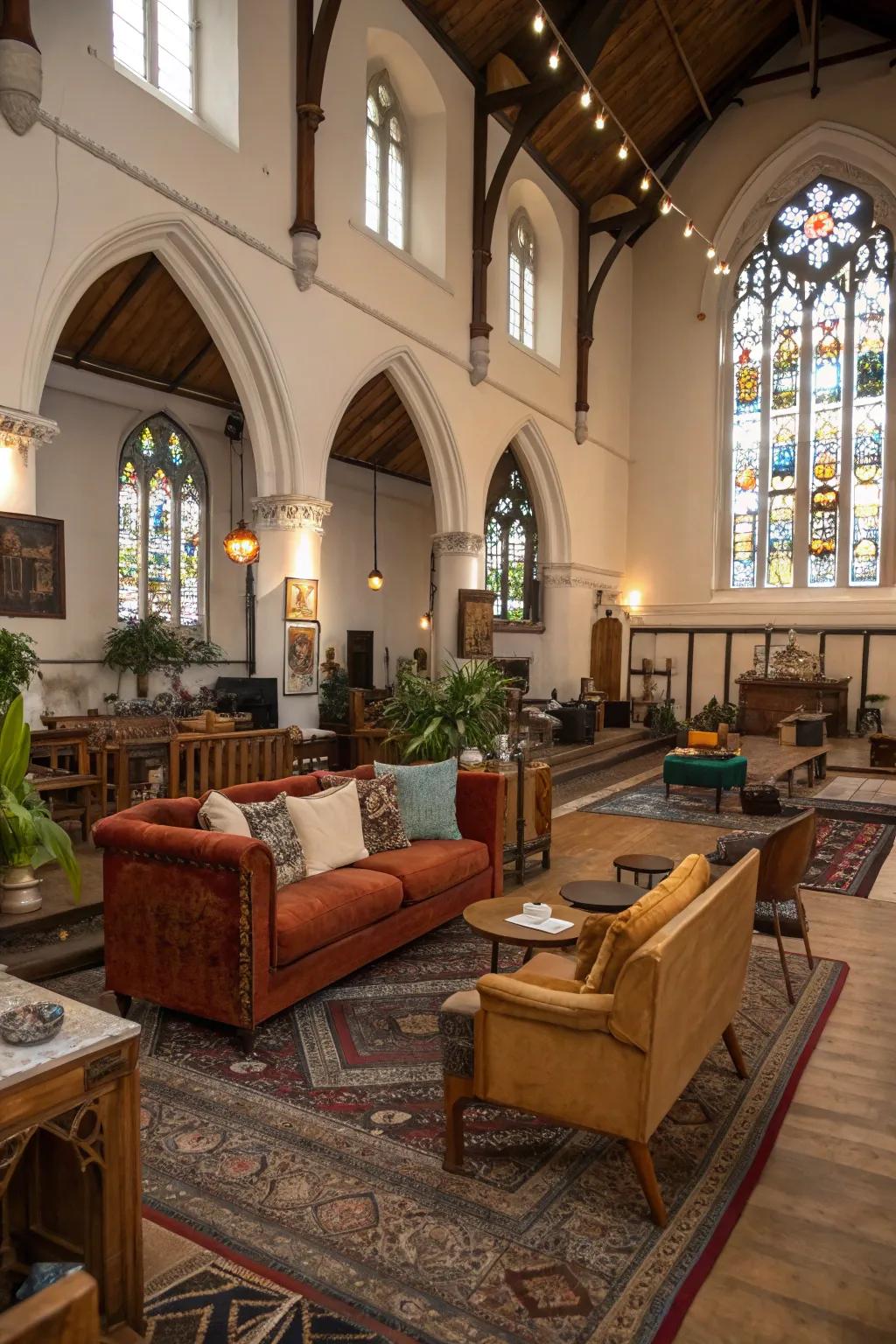 Varied furnishings add personality and warmth.