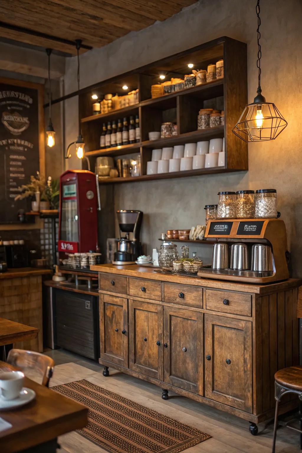 Vintage furniture adds distinctive charm to your setup.
