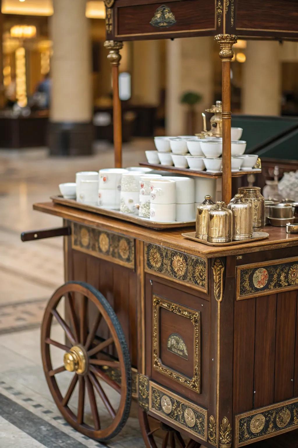 Infuse your coffee cart with vintage charm.