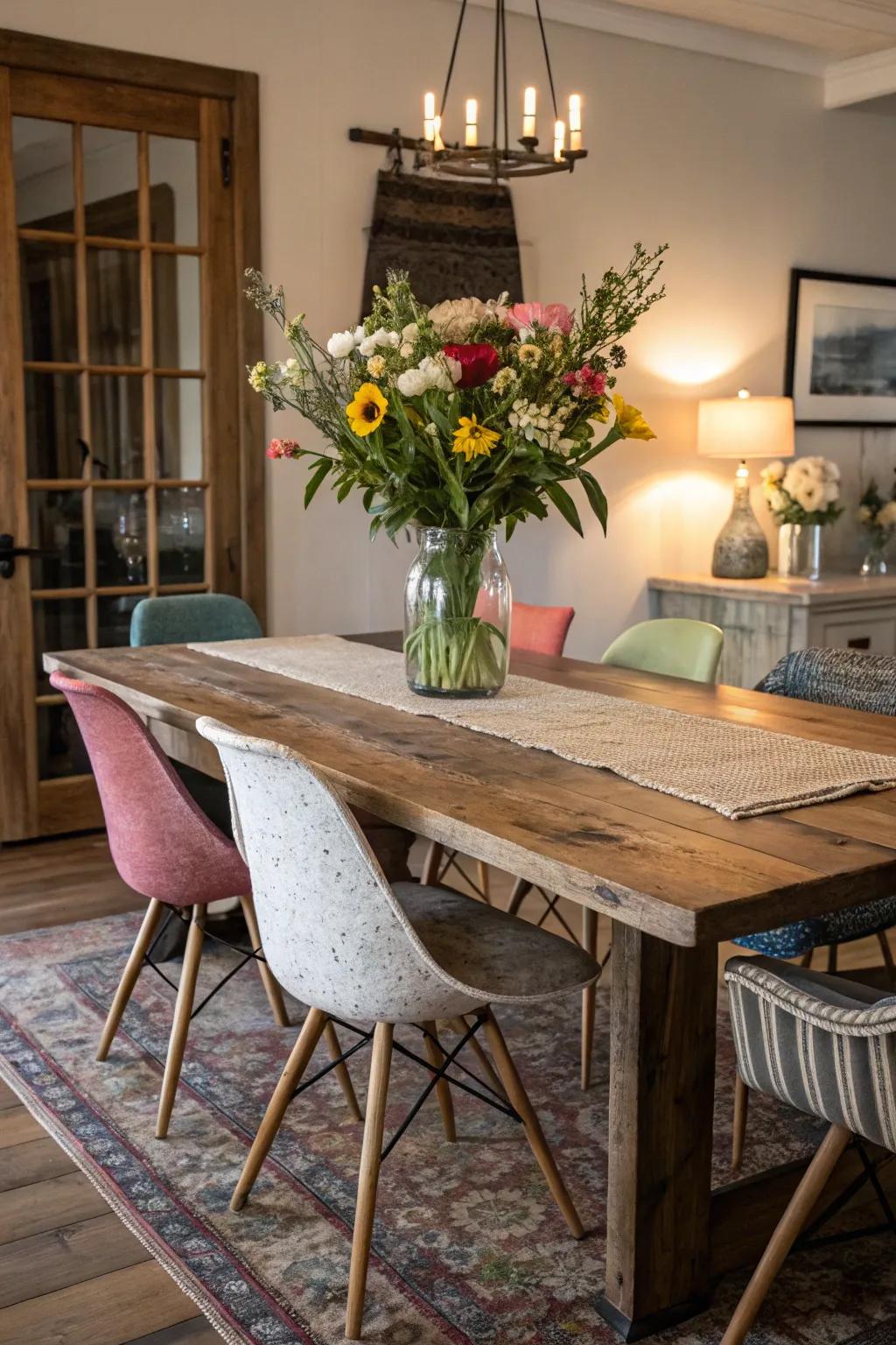 Weathered furnishings that bring character and charm.