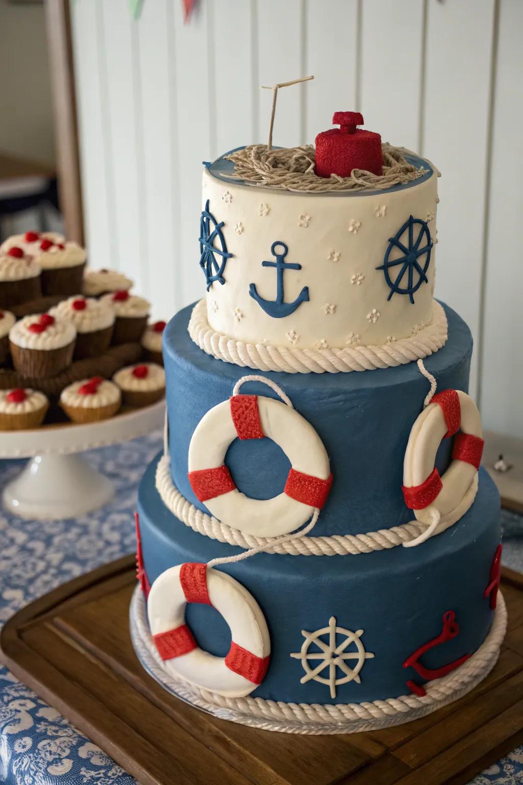 Consumable life preservers contribute an authentic maritime touch.