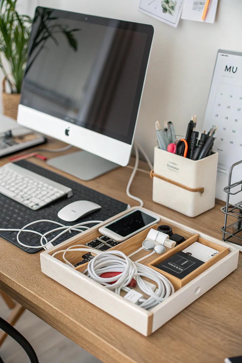 Maintain an elegant look by hiding cables.