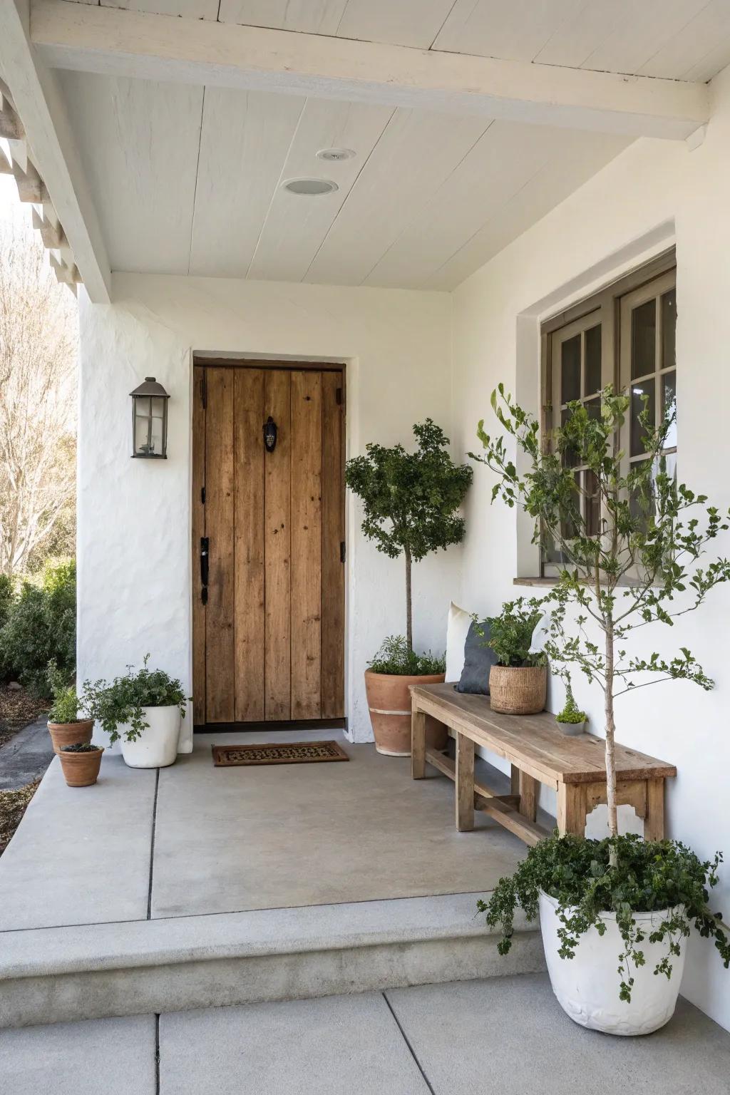 The minimalist look adds simple elegance to any porch.