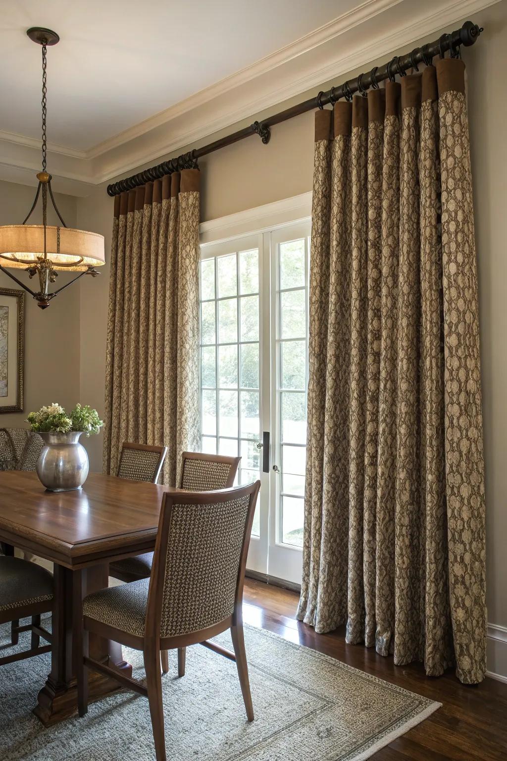 Textured drapes bring a tactile dimension to your decor.
