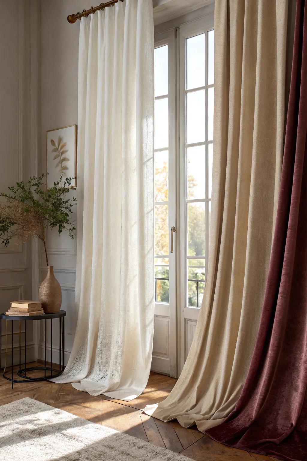 Seasonal drapery fabric change for rejuvenated aesthetics.